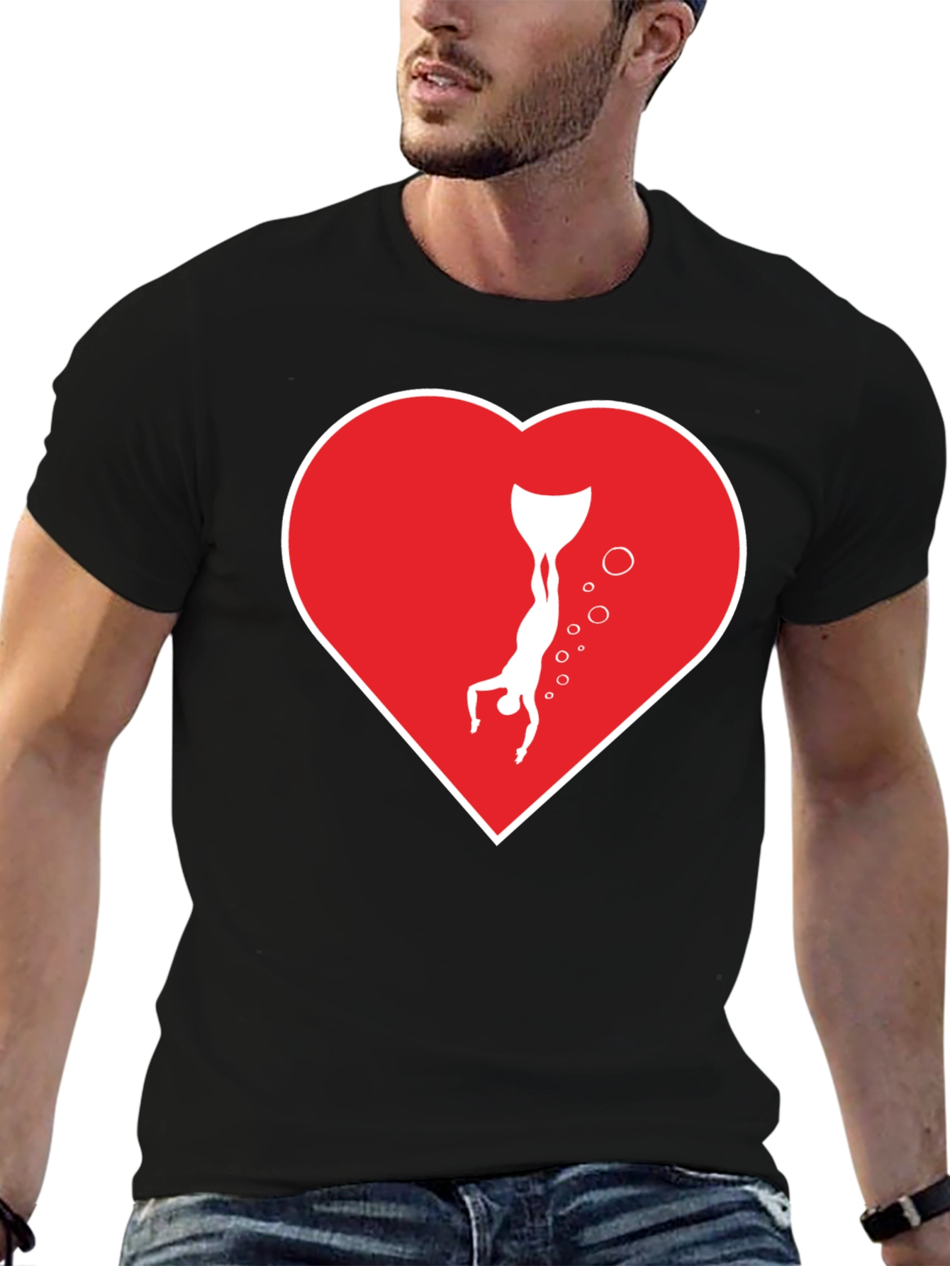 Freediving Heart T-Shirt - Love Scuba Diving!