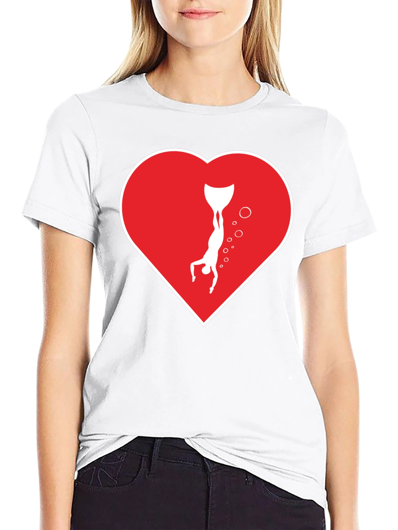 Freediving Heart T-Shirt - Love Scuba Diving!