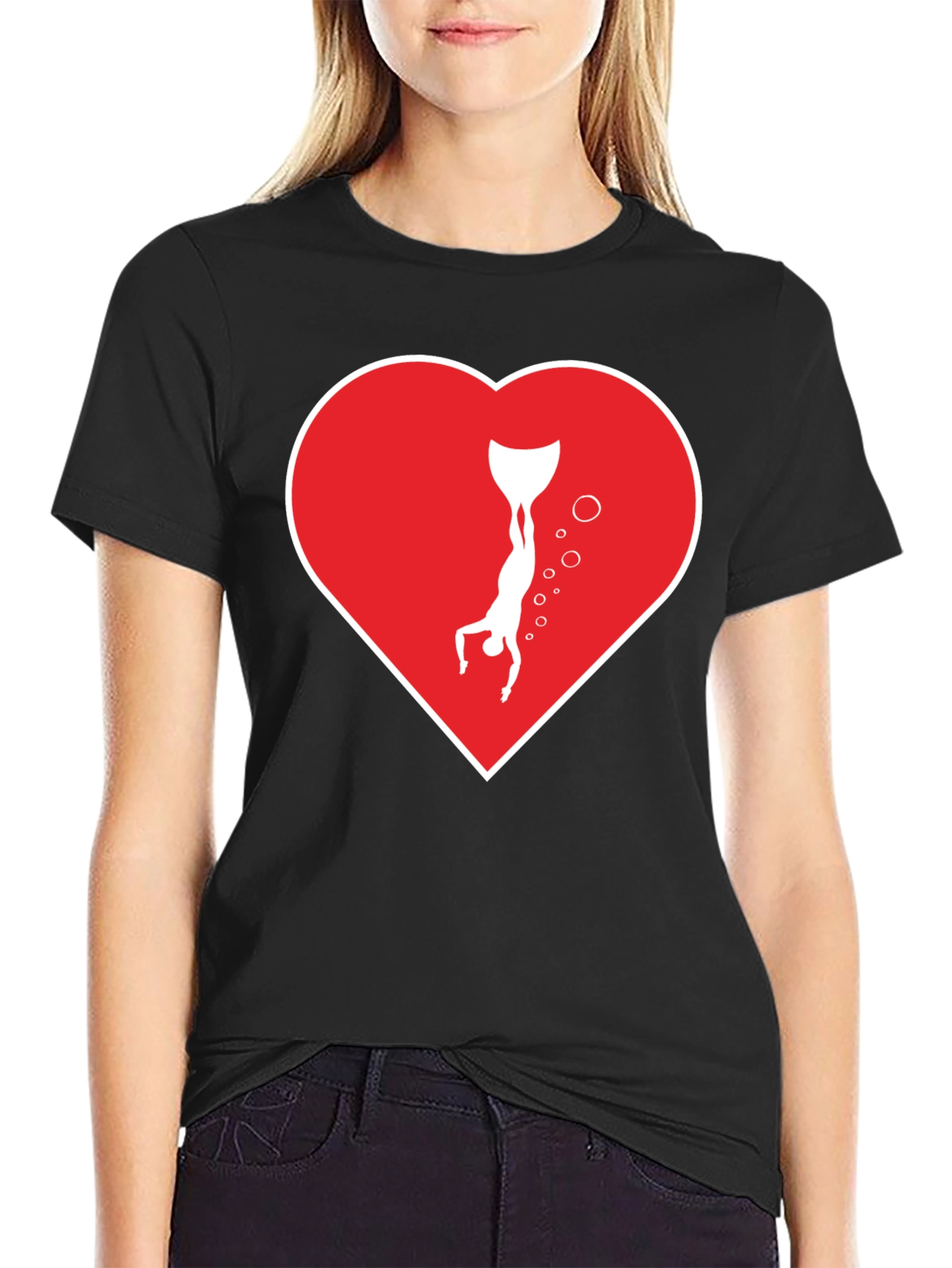 Freediving Heart T-Shirt - Love Scuba Diving!