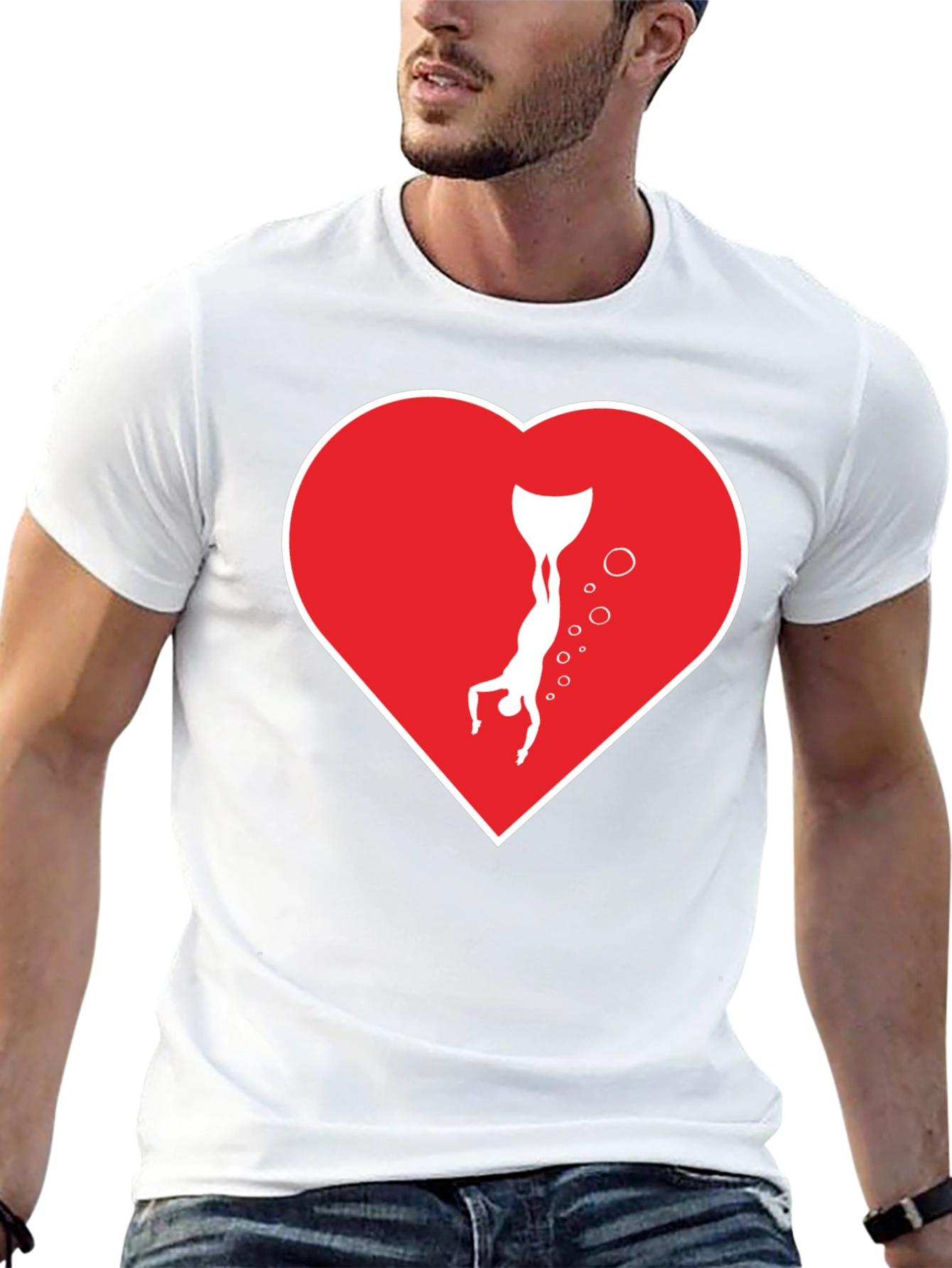 Freediving Heart T-Shirt - Love Scuba Diving!