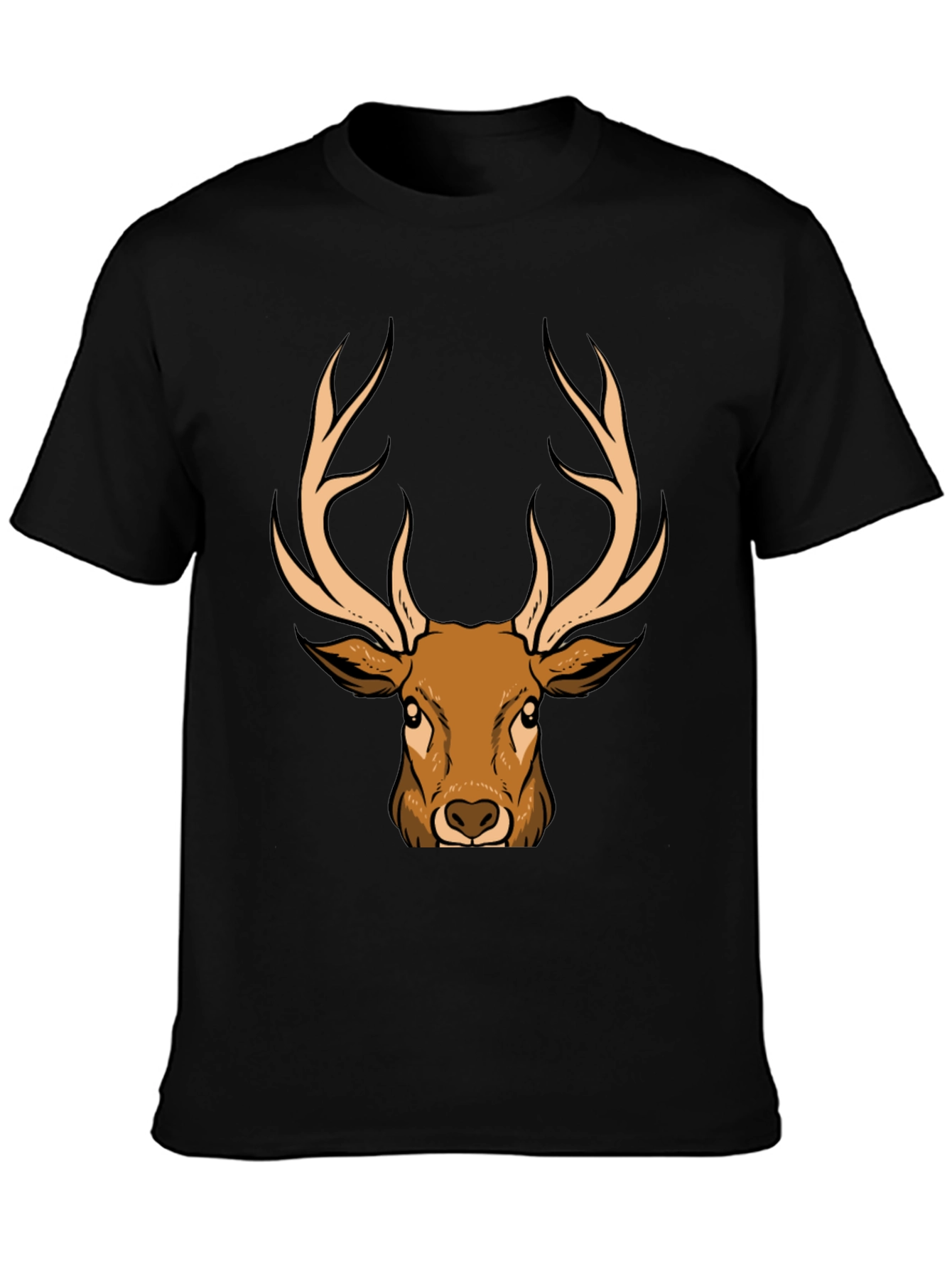 Deer Graphic T-Shirt - Black - Animal Lover Tee