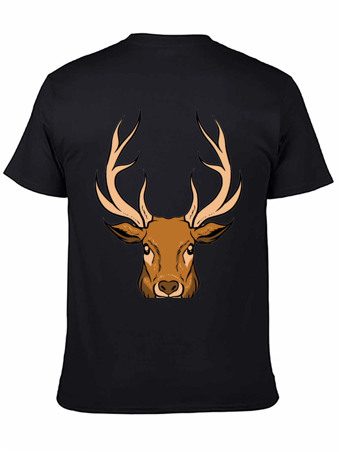 Deer Graphic T-Shirt - Black - Animal Lover Tee