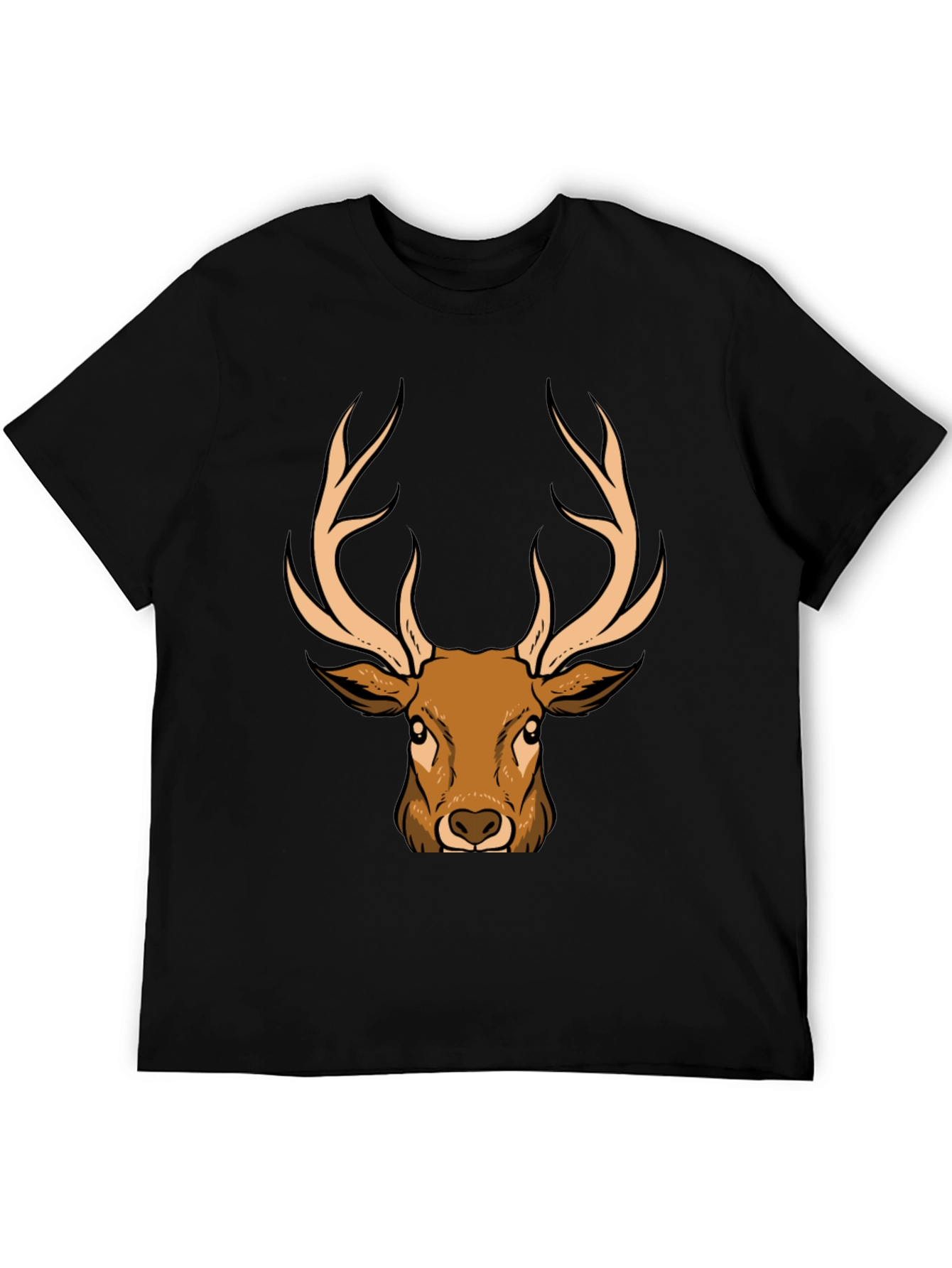 Deer Graphic T-Shirt - Black - Animal Lover Tee