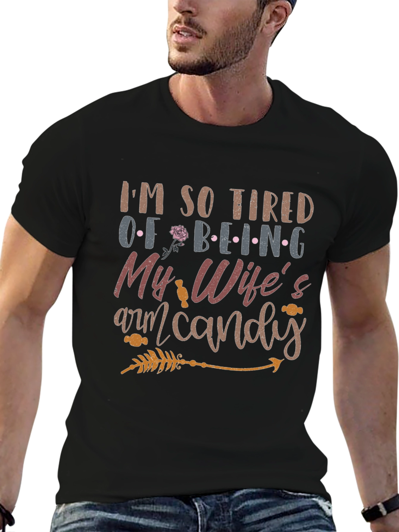 Humorous Wifes Arm Candy Graphic Tee