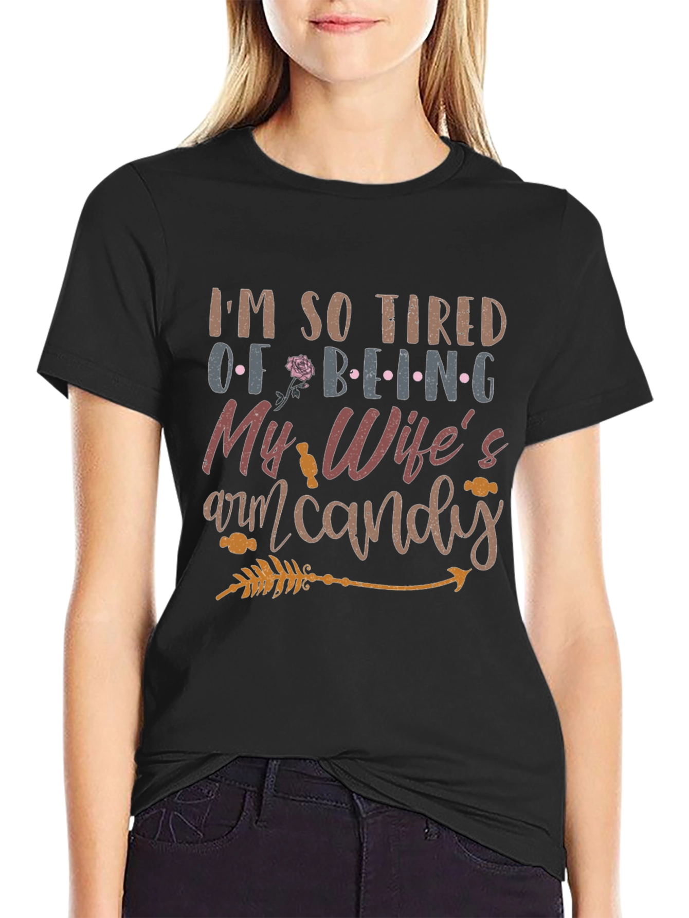Humorous Wifes Arm Candy Graphic Tee