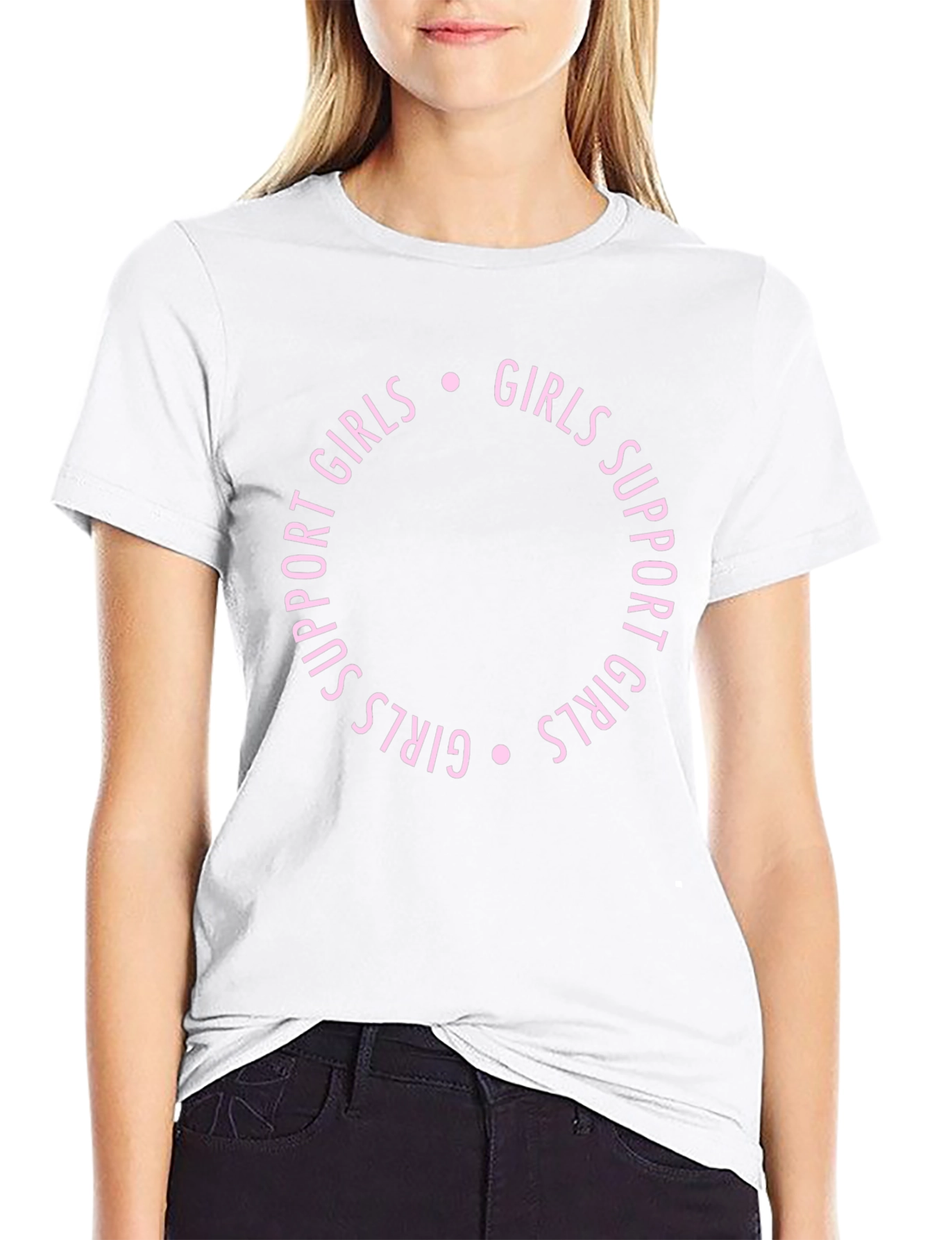 Girls Support Girls Graphic Tee - Black