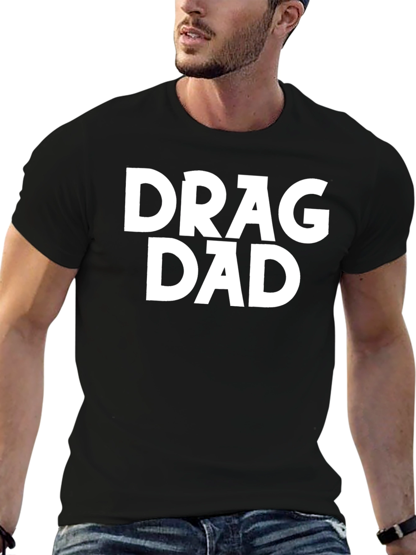 Drag Dad Black Graphic T-Shirt