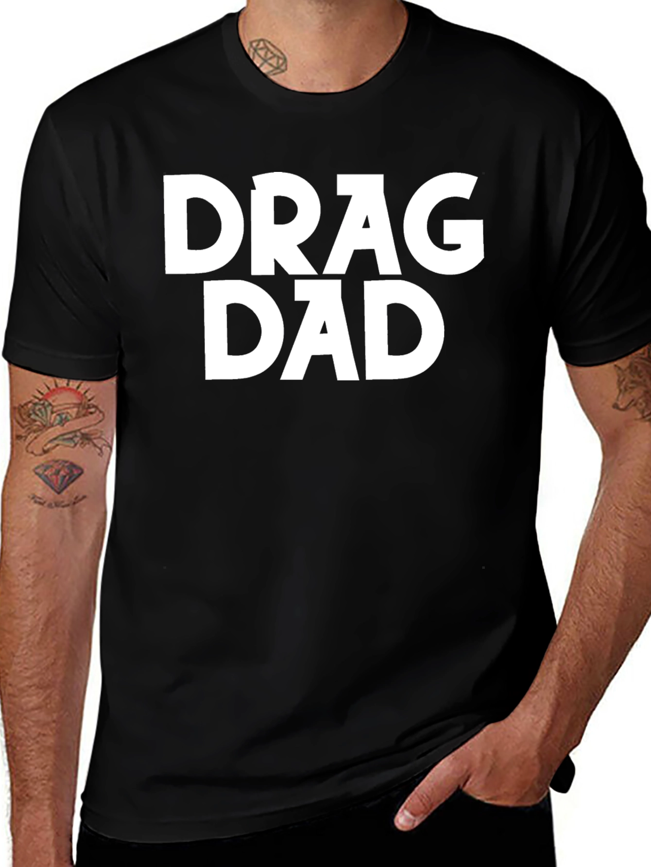 Drag Dad Black Graphic T-Shirt