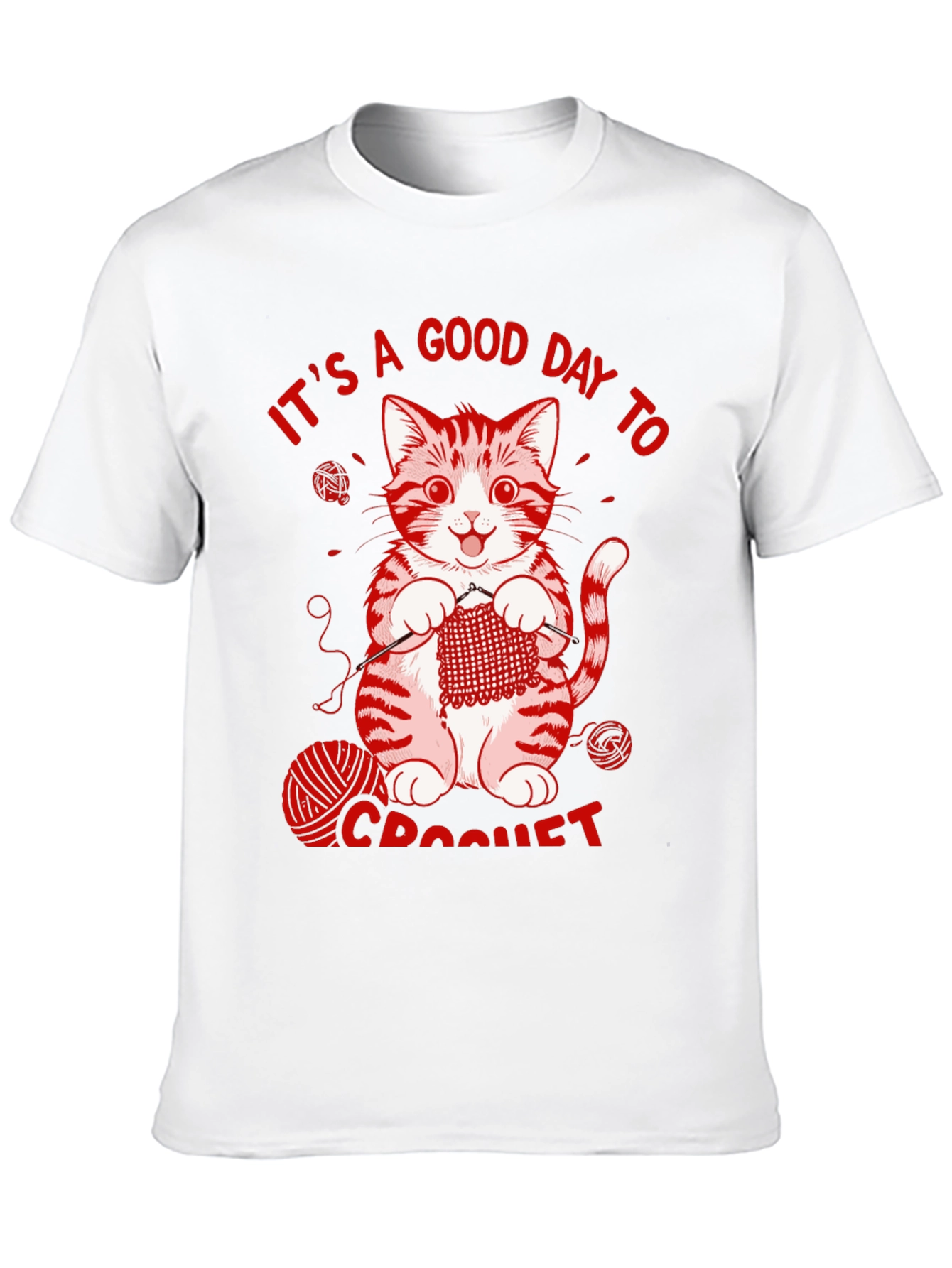 Cat Crochet T-Shirt - Good Day to Crochet Tee