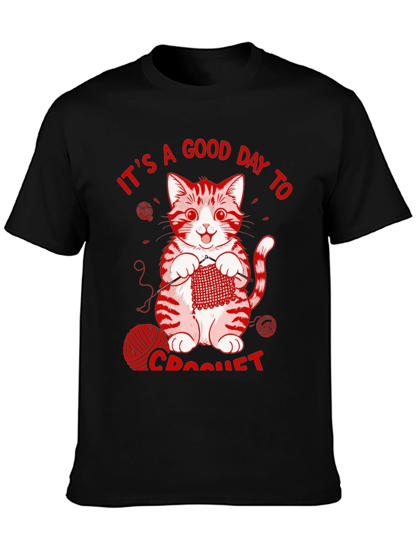 Cat Crochet T-Shirt - Good Day to Crochet Tee