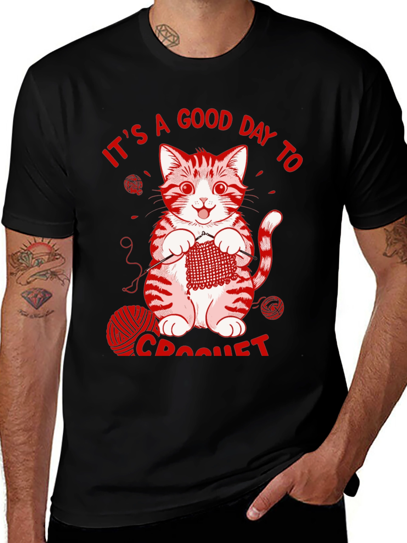 Cat Crochet T-Shirt - Good Day to Crochet Tee