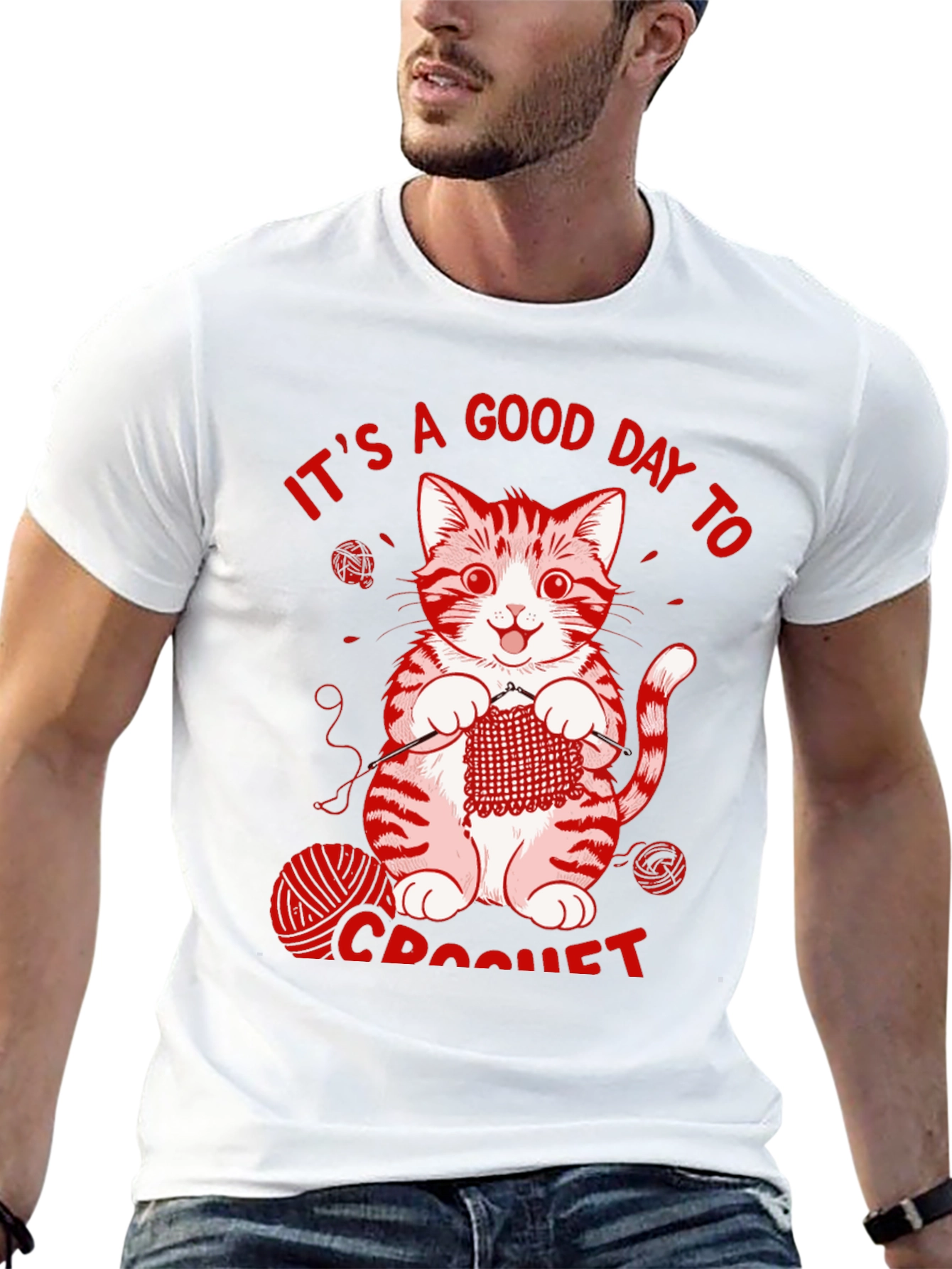 Cat Crochet T-Shirt - Good Day to Crochet Tee