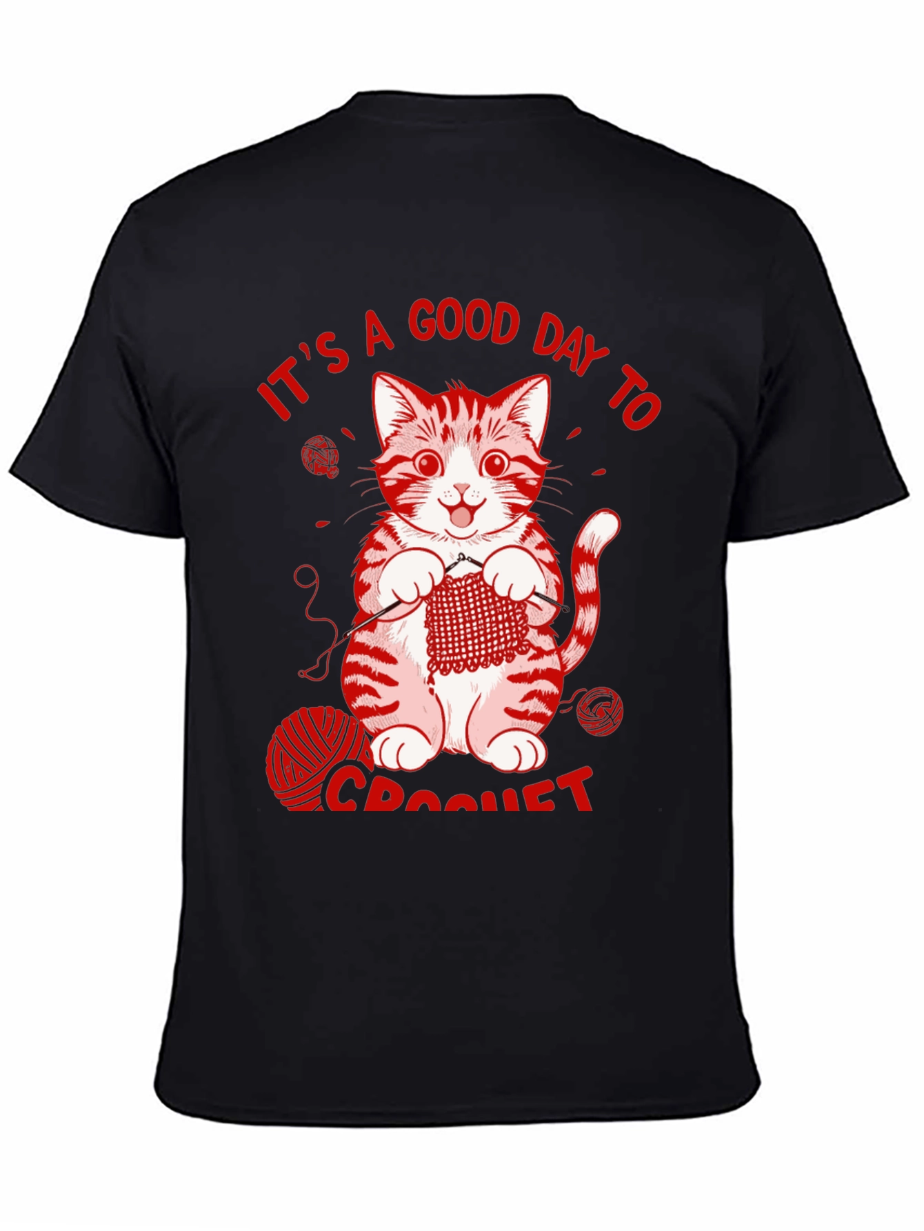 Cat Crochet T-Shirt - Good Day to Crochet Tee