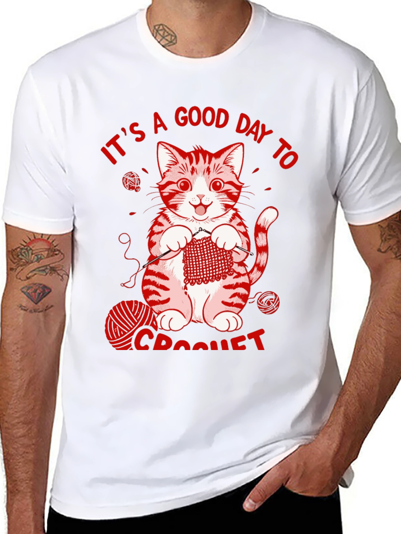 Cat Crochet T-Shirt - Good Day to Crochet Tee