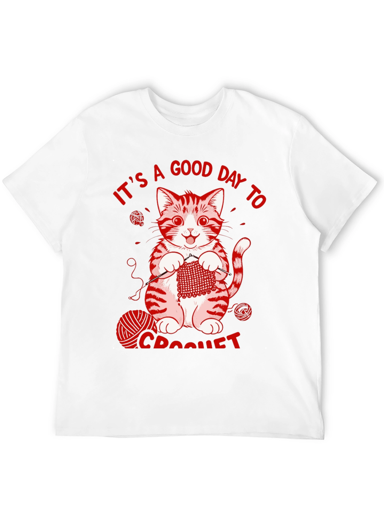 Cat Crochet T-Shirt - Good Day to Crochet Tee