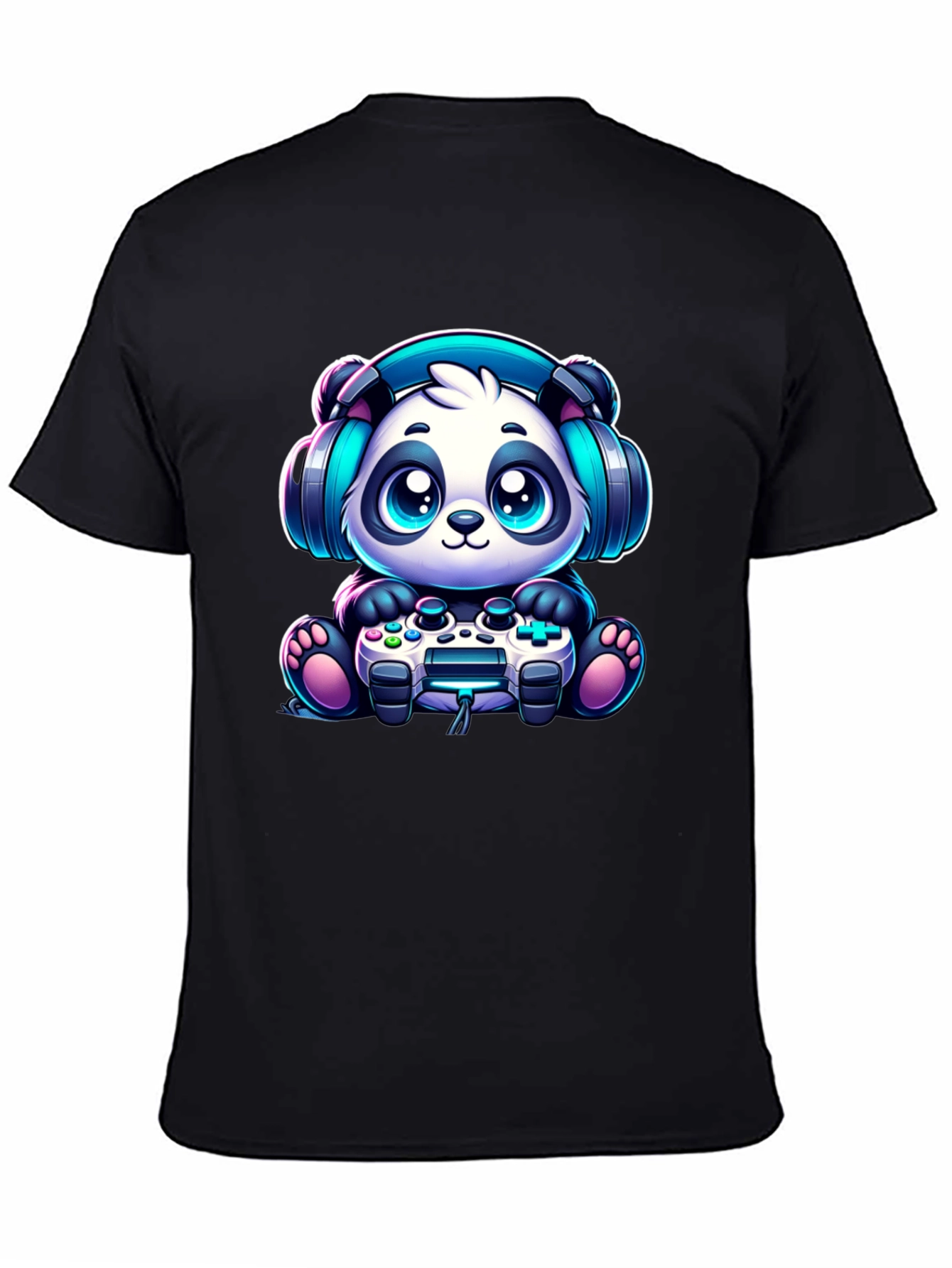 Gamer Panda T-Shirt - Cute & Comfy Black Tee