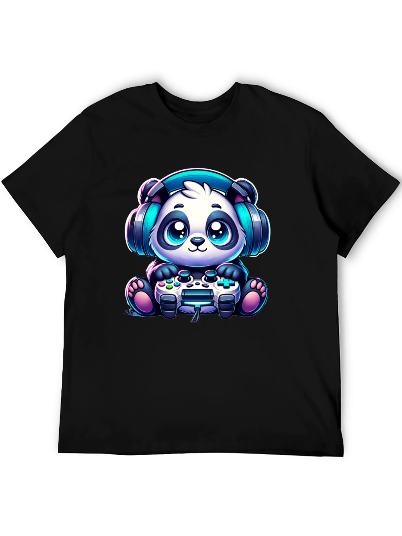 Gamer Panda T-Shirt - Cute & Comfy Black Tee