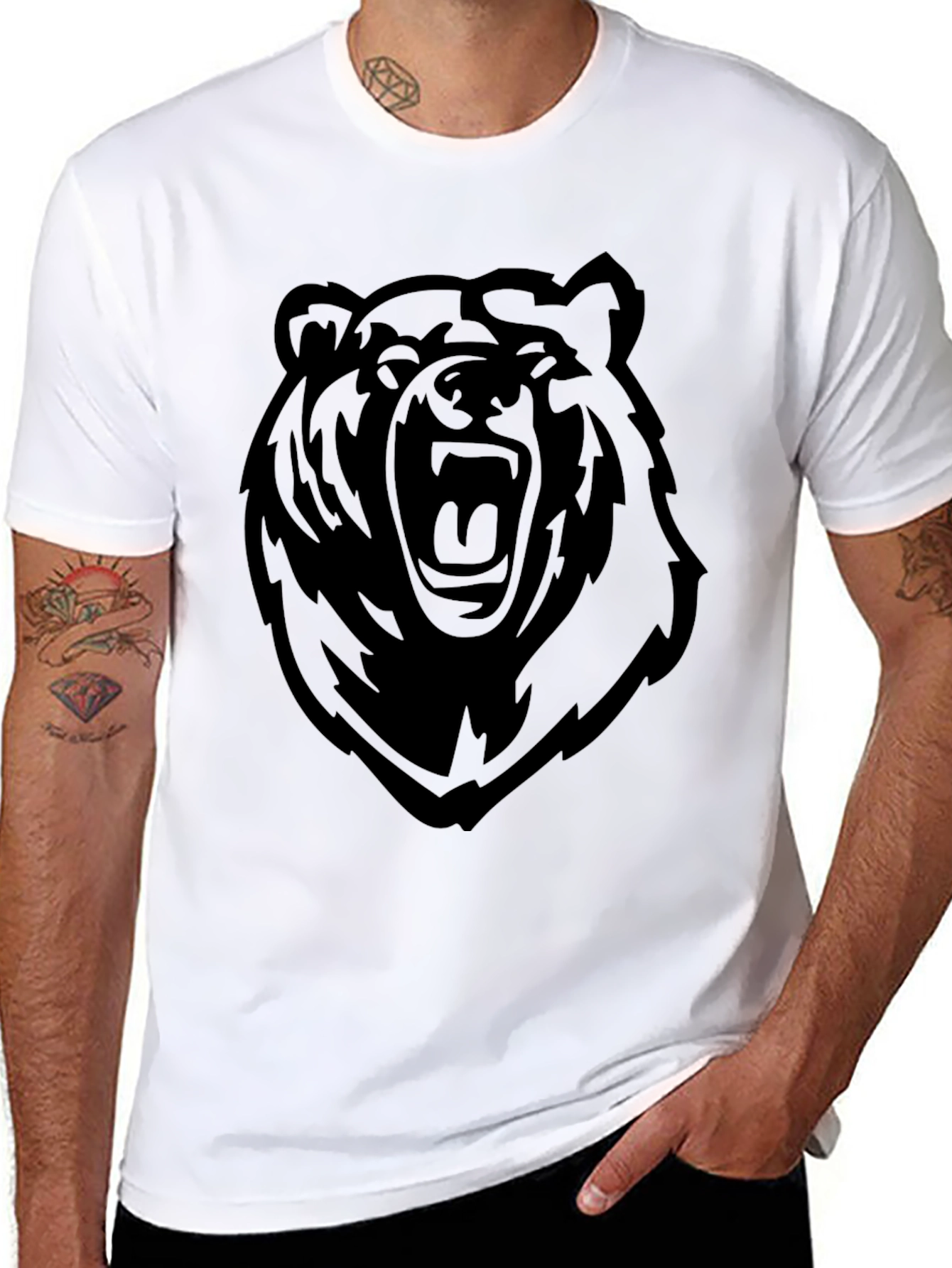 Black Bear Graphic Tee - Mens Casual Shirt