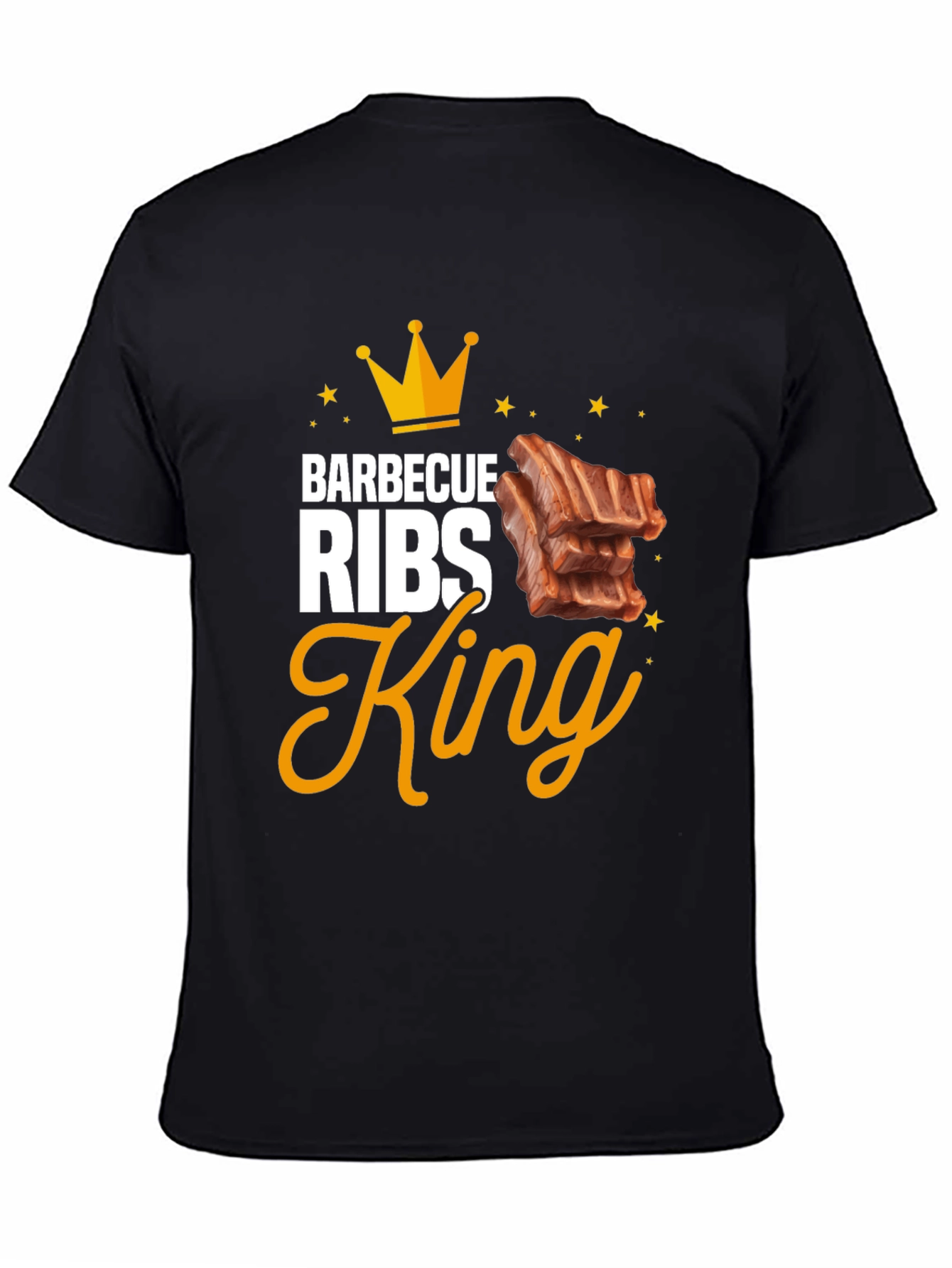 Barbecue Ribs King Graphic T-Shirt - Black