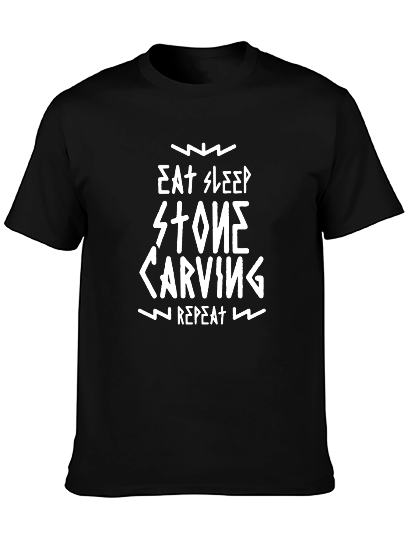 Eat Sleep Stone Carving Repeat Black T-Shirt