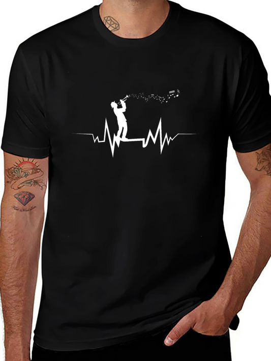 Music Heartbeat T-Shirt - Trumpet Player Design