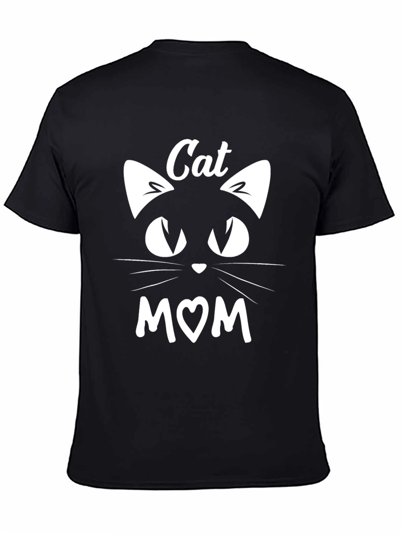 Cat Mom T-Shirt - Black Cotton Blend Tee