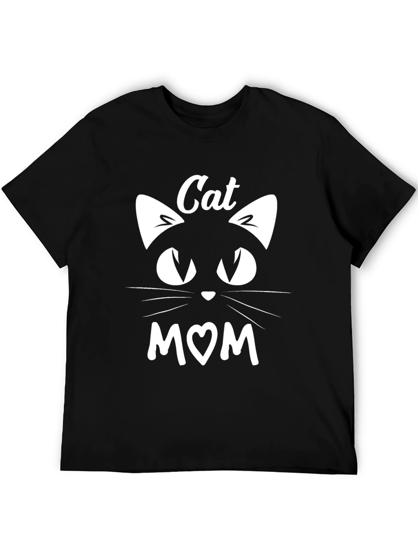 Cat Mom T-Shirt - Black Cotton Blend Tee