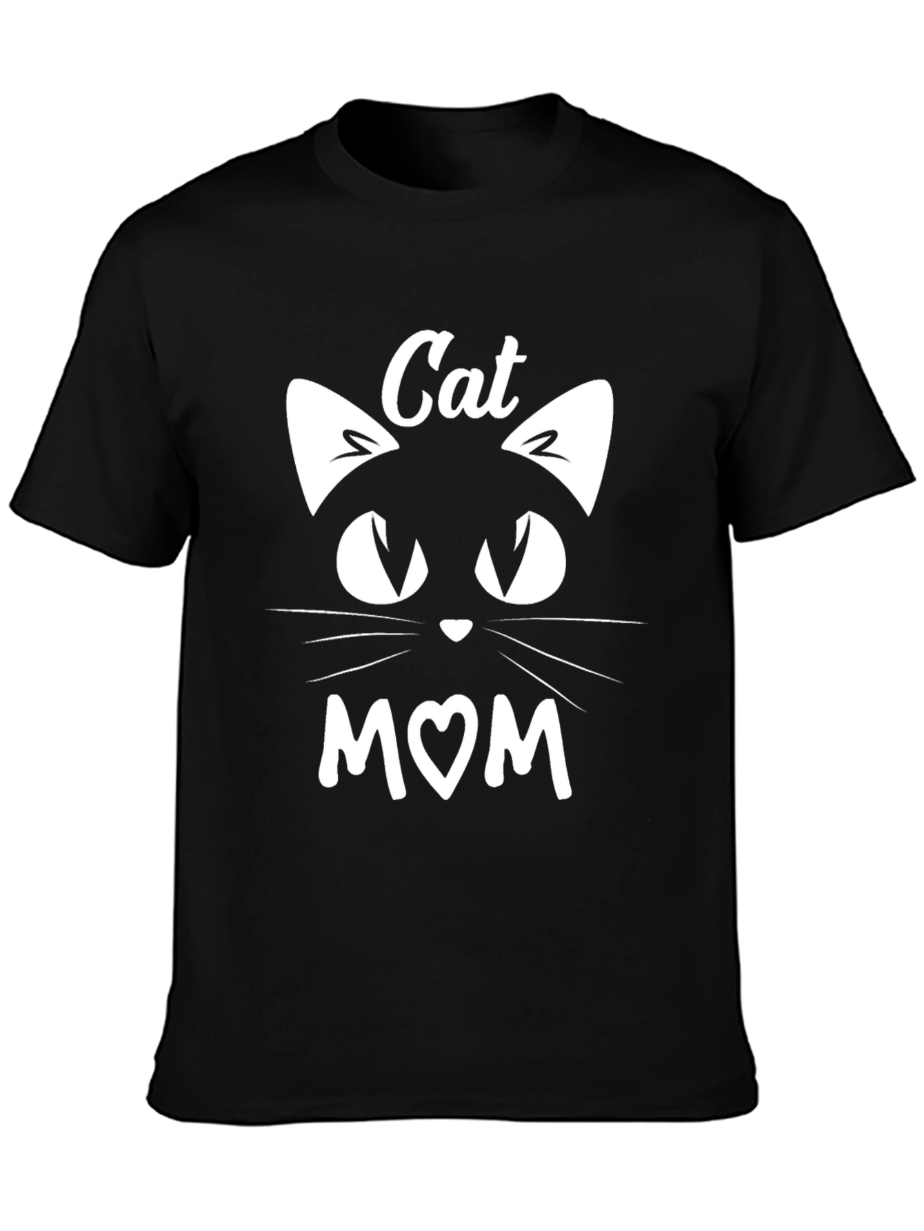 Cat Mom T-Shirt - Black Cotton Blend Tee