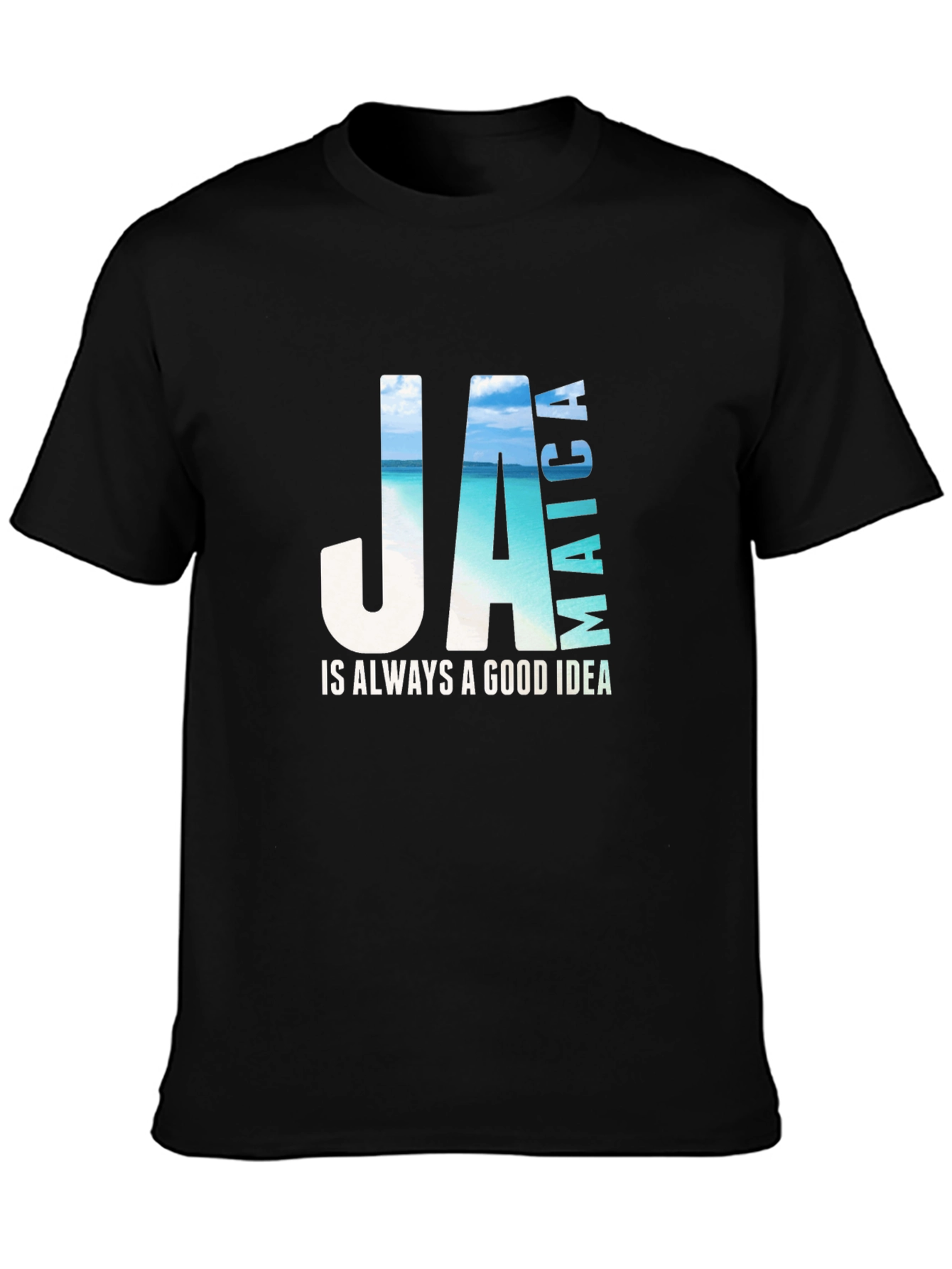 Jamaica Vacation Black T-Shirt - Good Idea