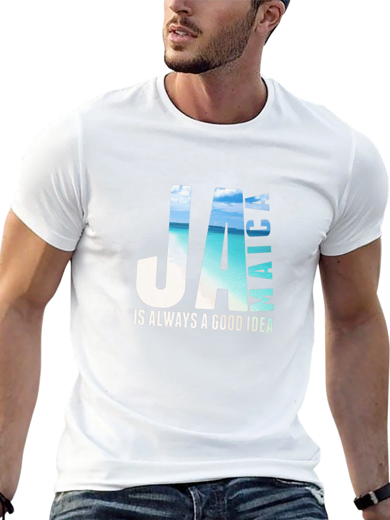 Jamaica Vacation Black T-Shirt - Good Idea