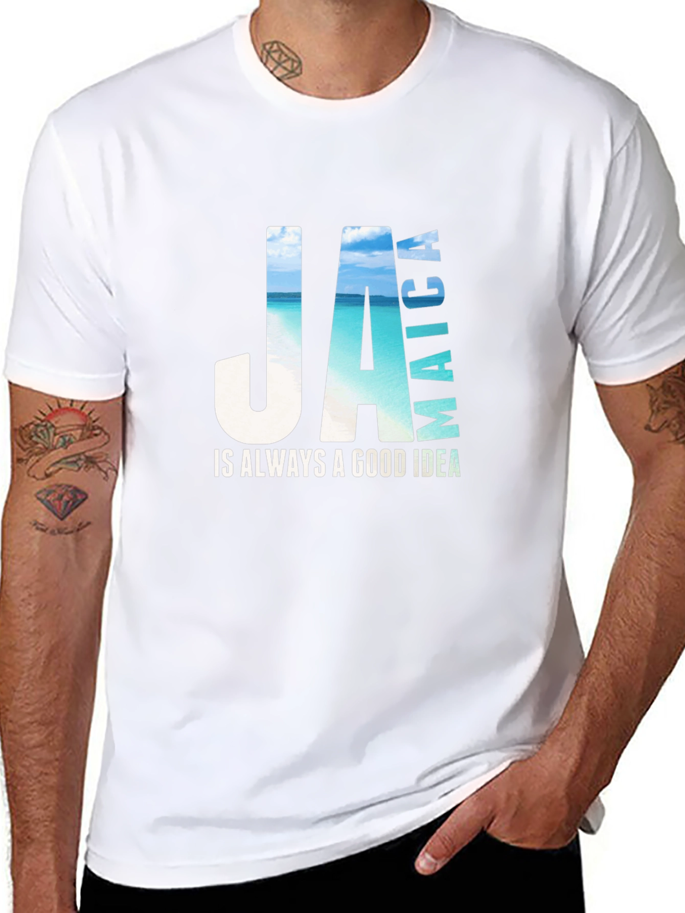 Jamaica Vacation Black T-Shirt - Good Idea