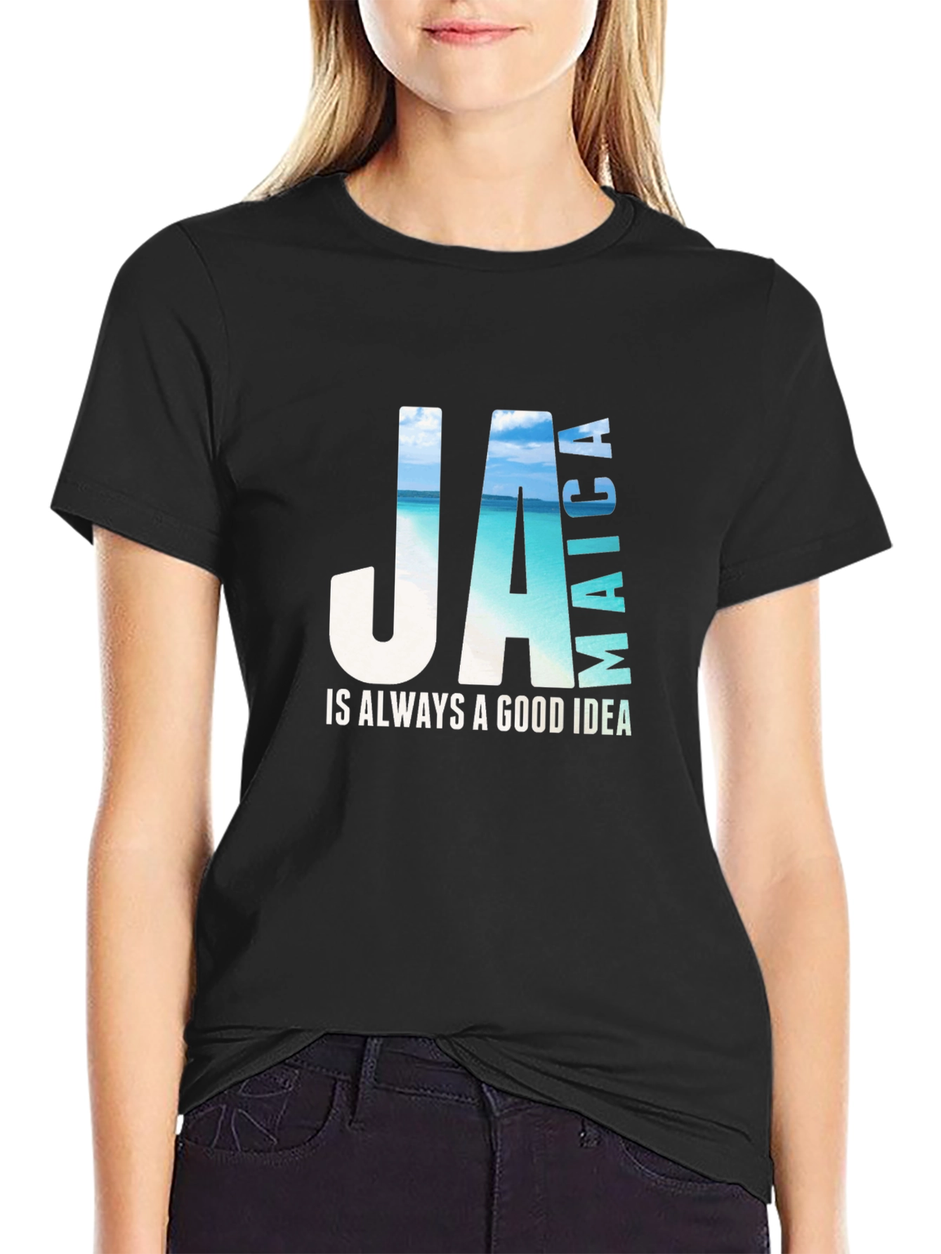Jamaica Vacation Black T-Shirt - Good Idea