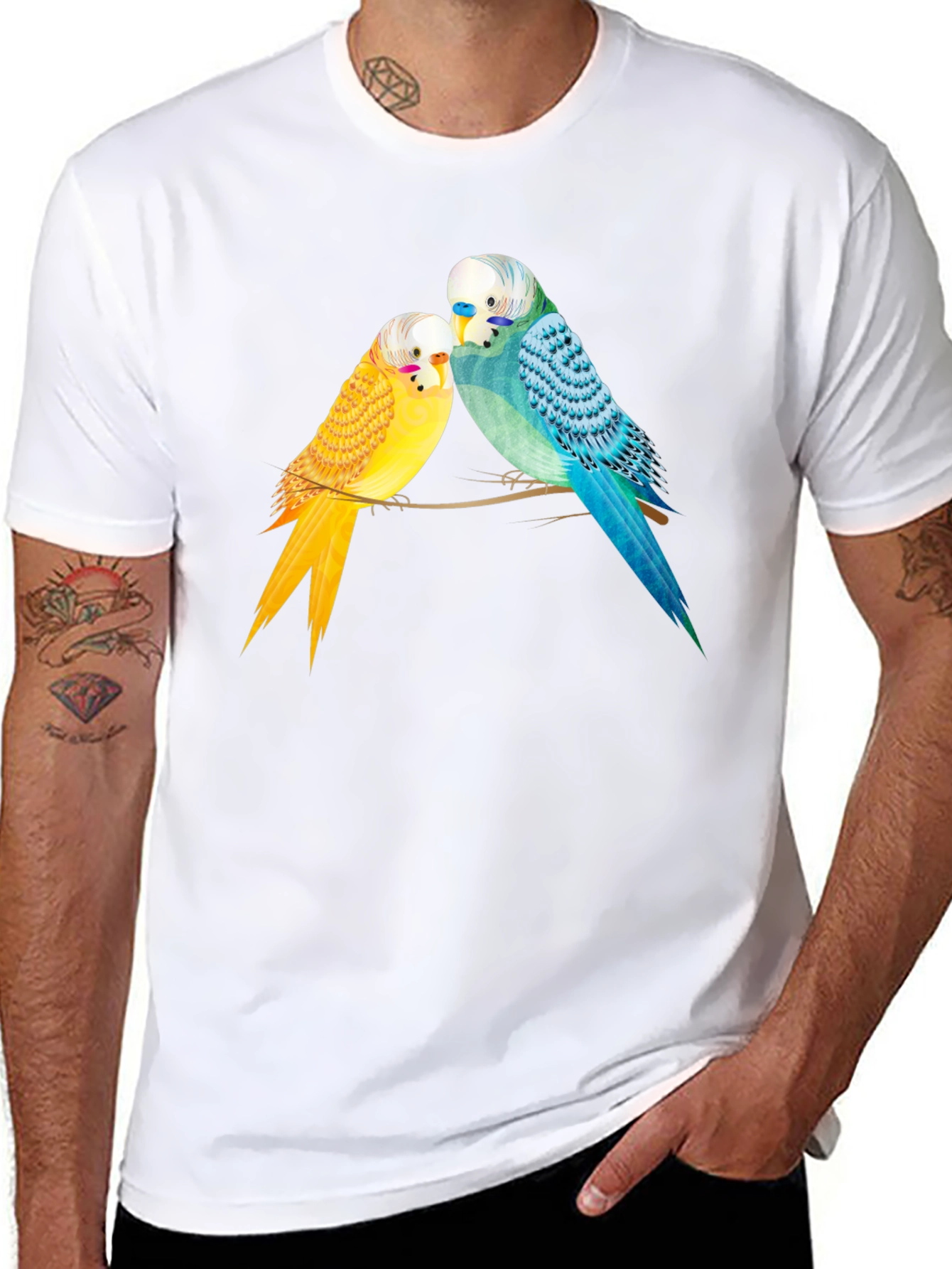 Budgie Bird Graphic Tee -  Cute Parakeet Lovers T-Shirt