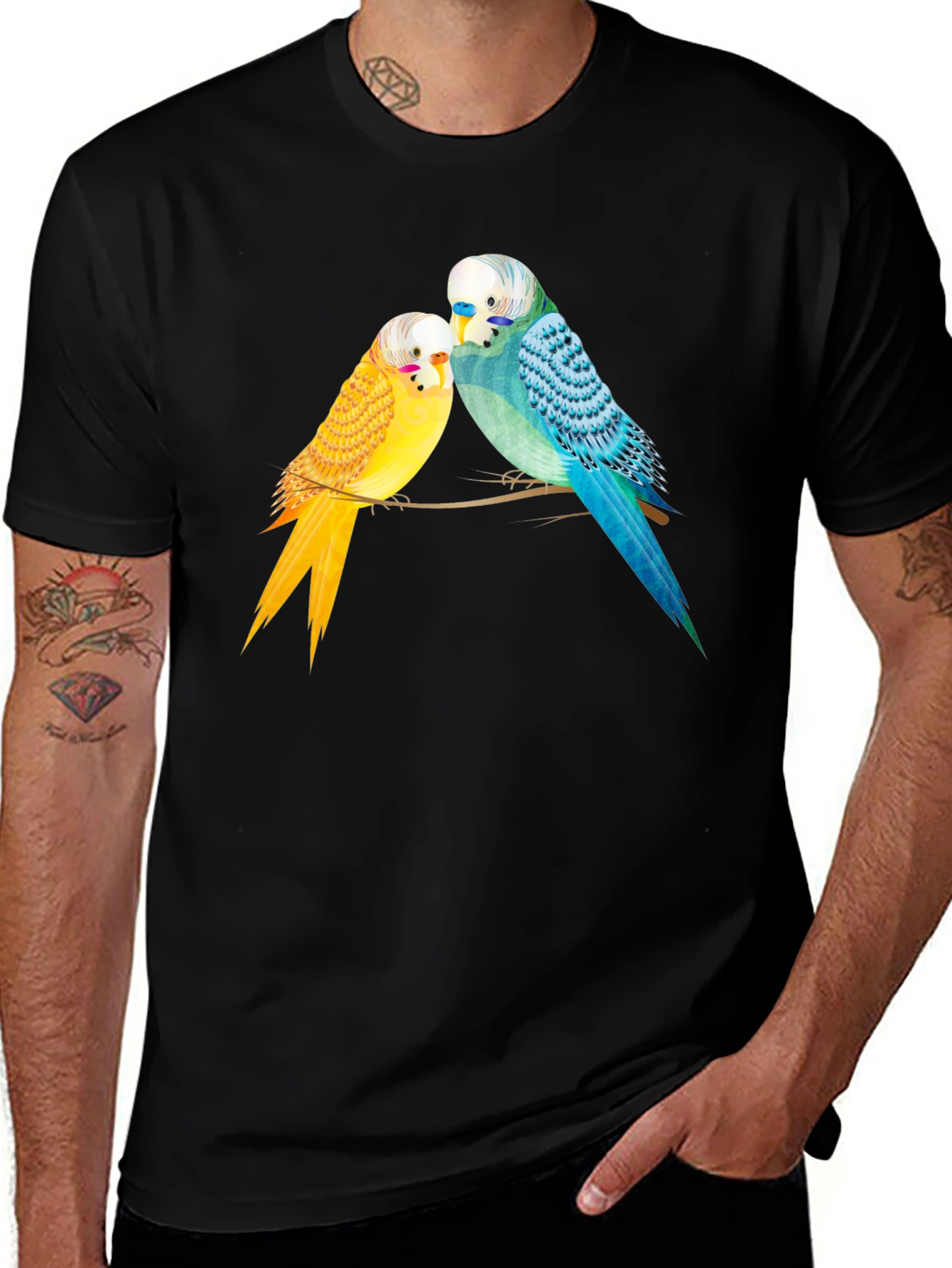 Budgie Bird Graphic Tee -  Cute Parakeet Lovers T-Shirt