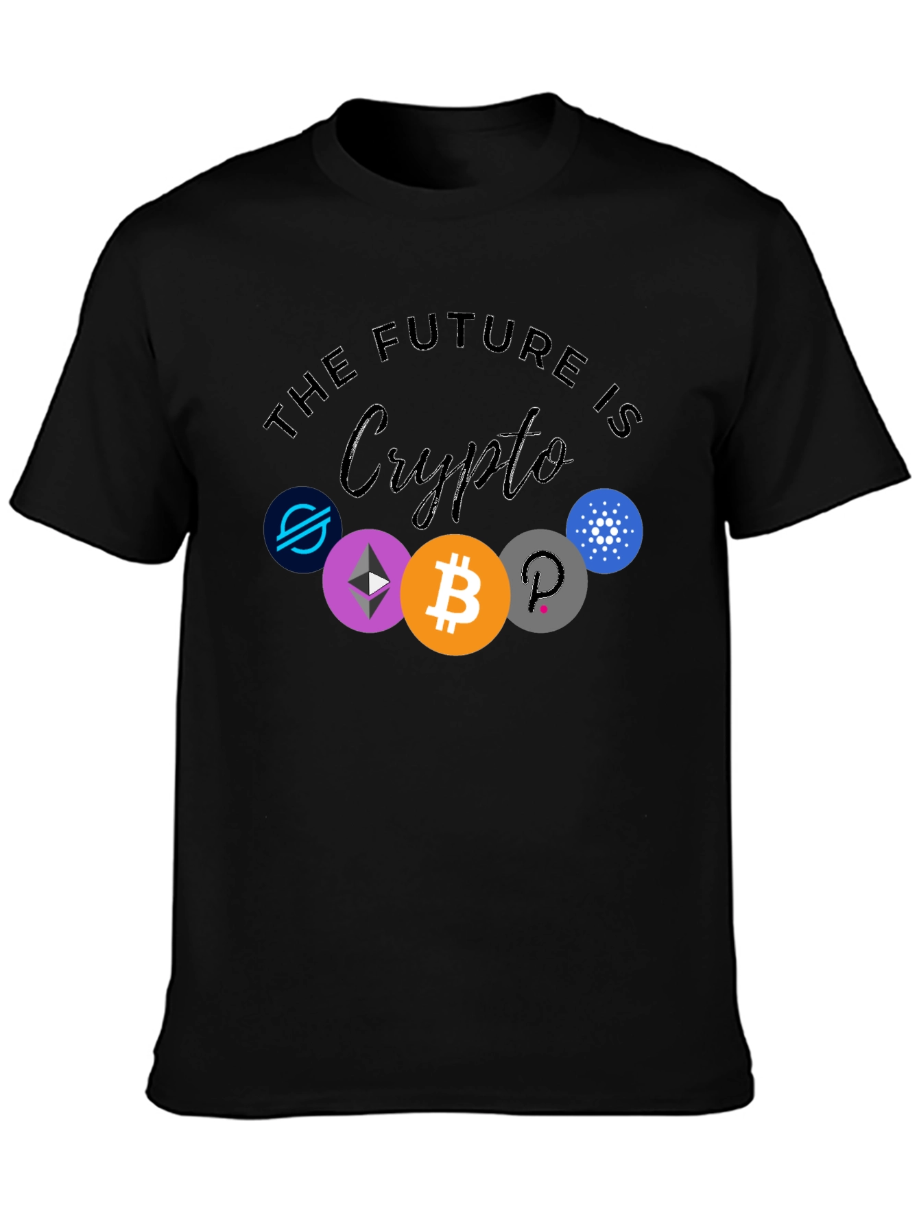 The Future is Crypto Black Graphic T-Shirt