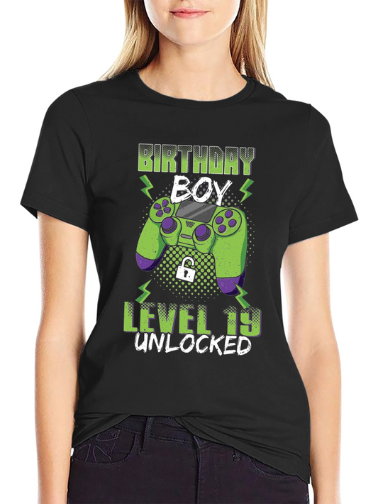 Birthday Boy Level 19 Unlocked Gaming T-Shirt