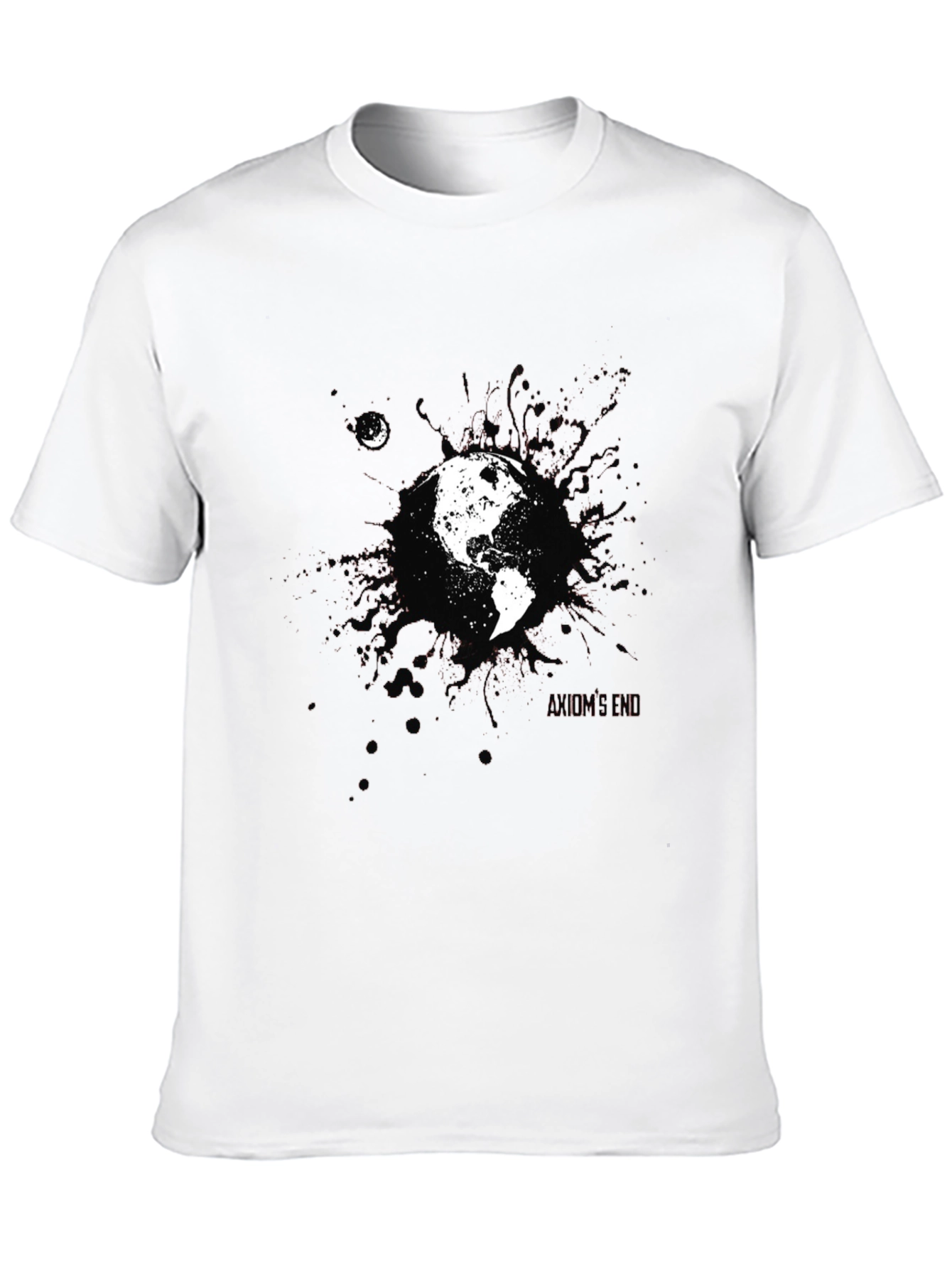Earth and Moon Graphic Black T-Shirt