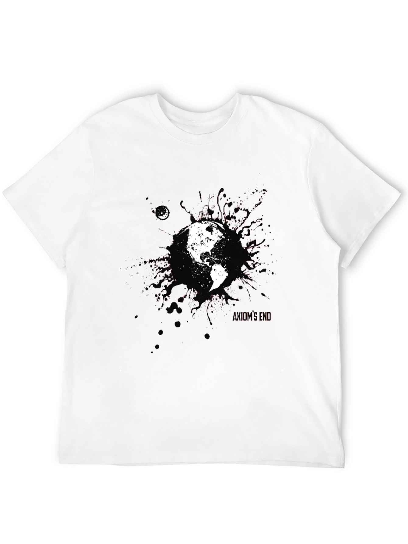 Earth and Moon Graphic Black T-Shirt