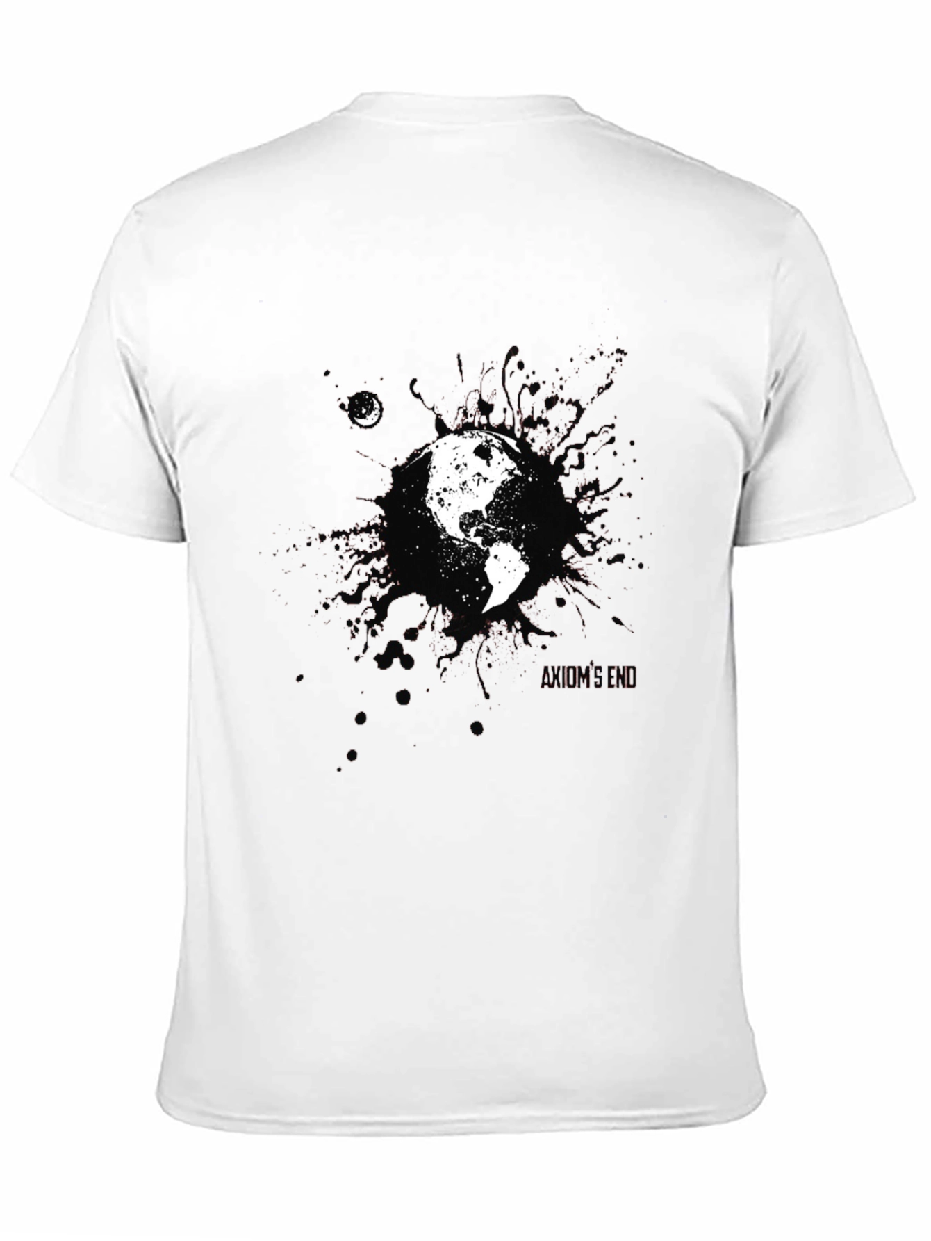 Earth and Moon Graphic Black T-Shirt