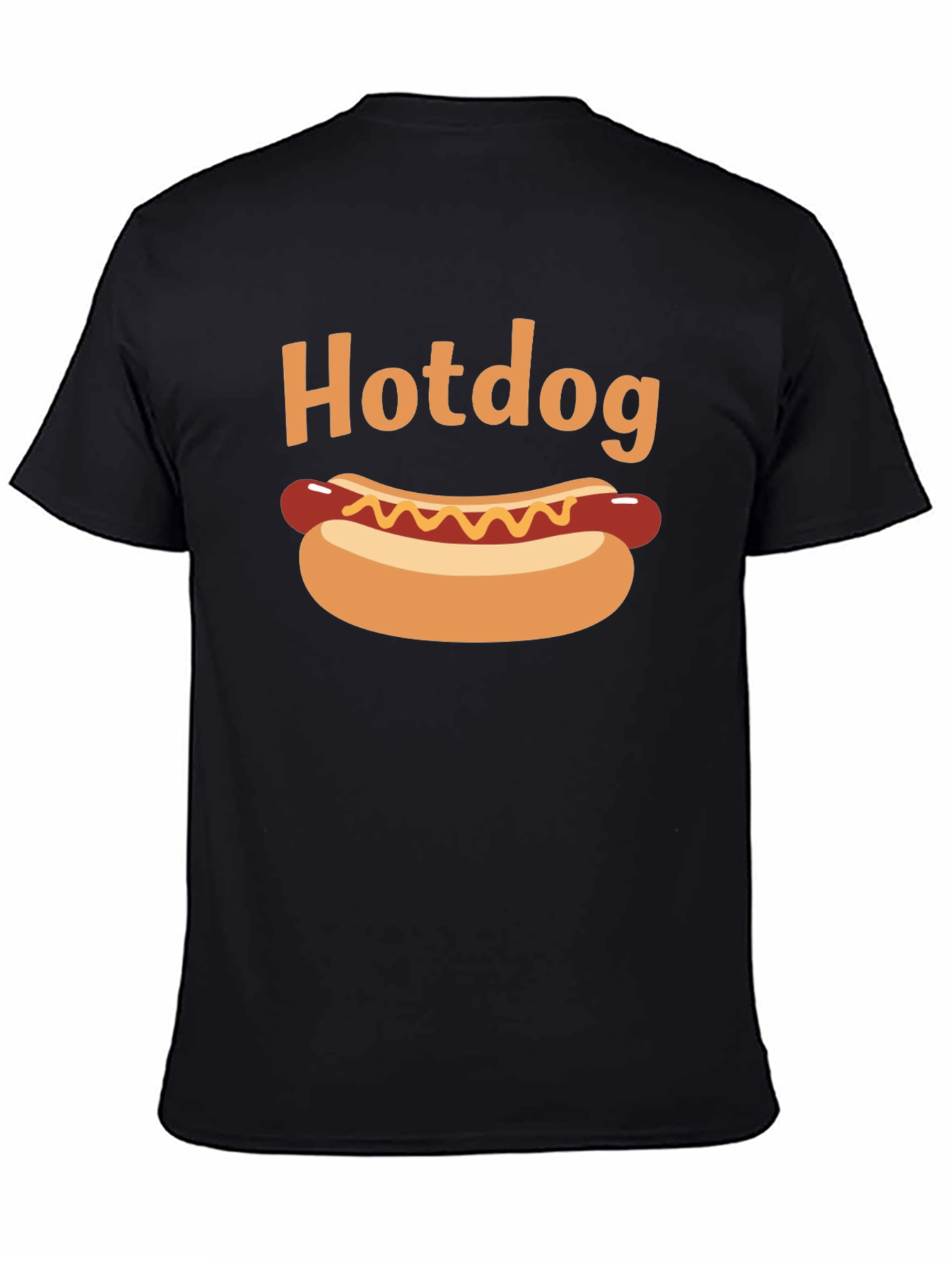Hotdog Graphic Black T-Shirt