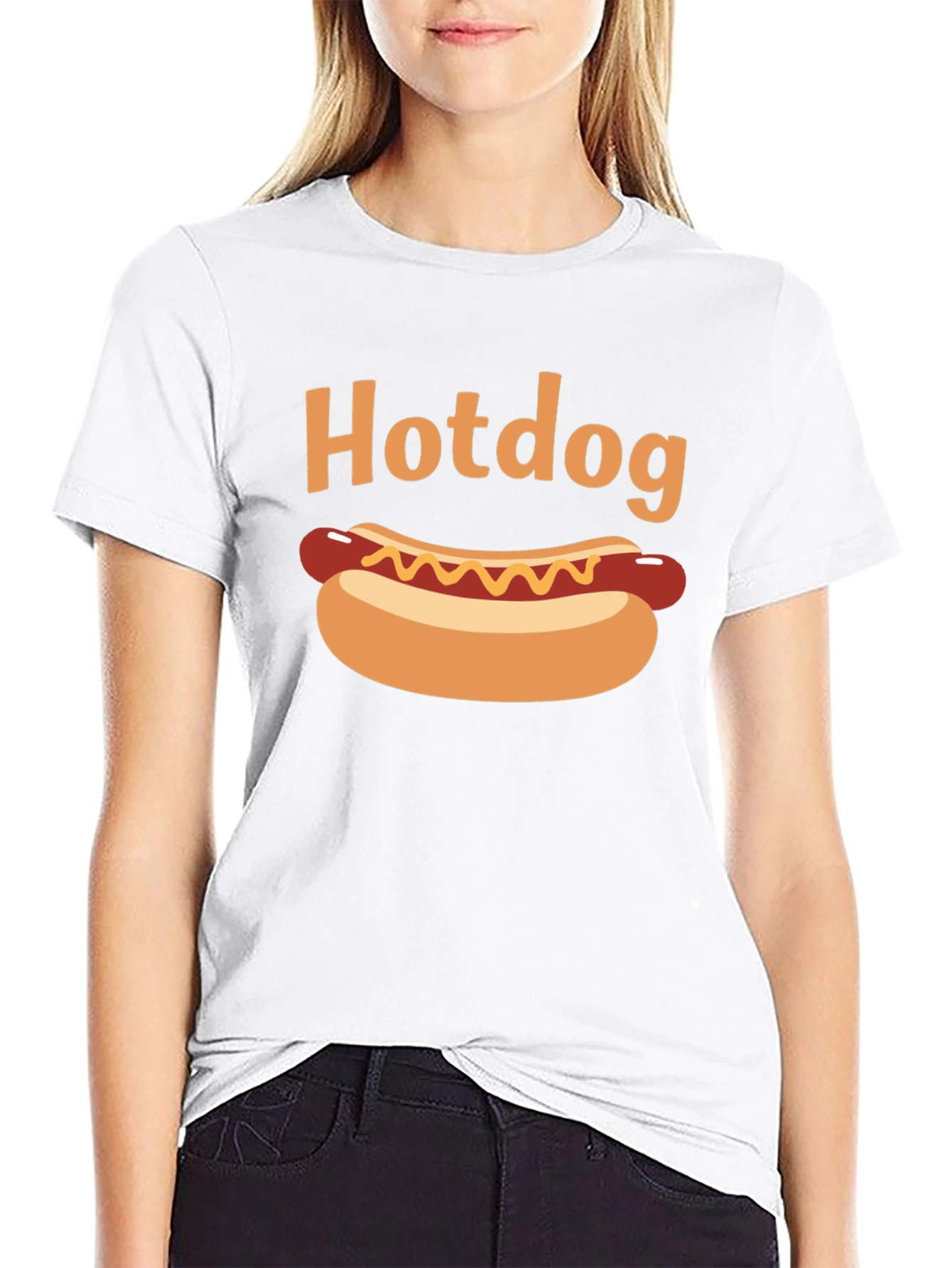 Hotdog Graphic Black T-Shirt