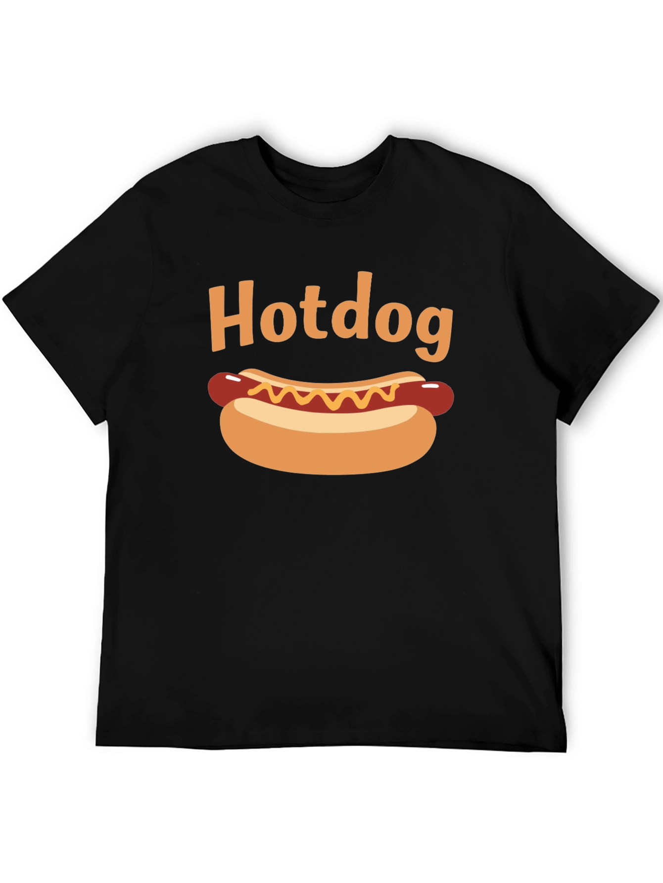 Hotdog Graphic Black T-Shirt