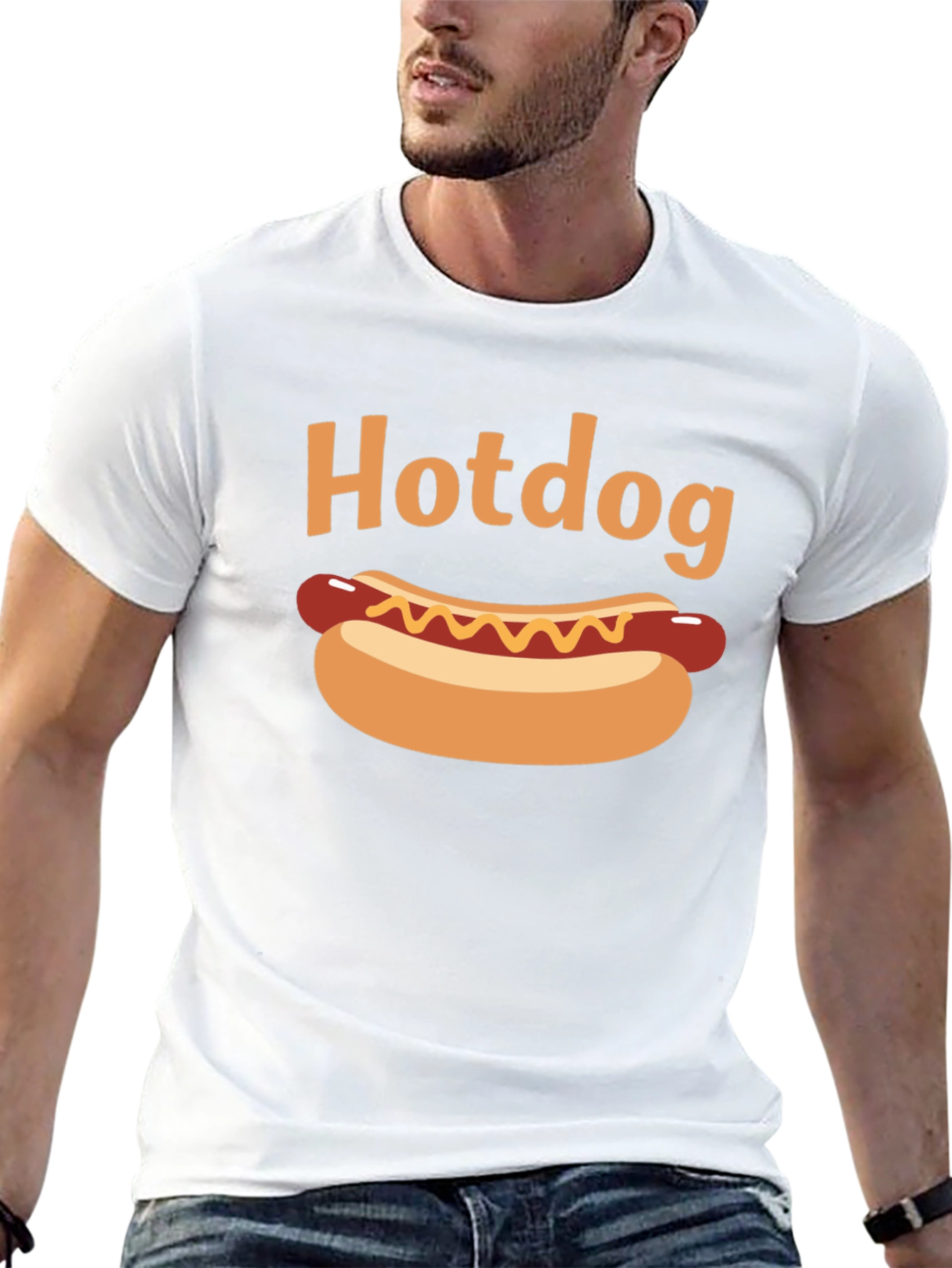Hotdog Graphic Black T-Shirt