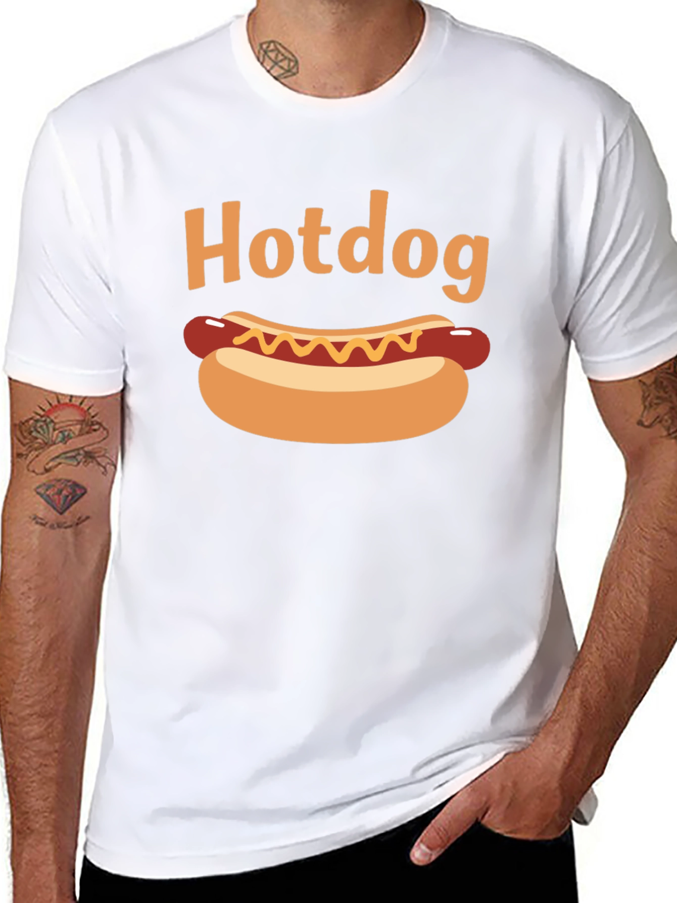 Hotdog Graphic Black T-Shirt