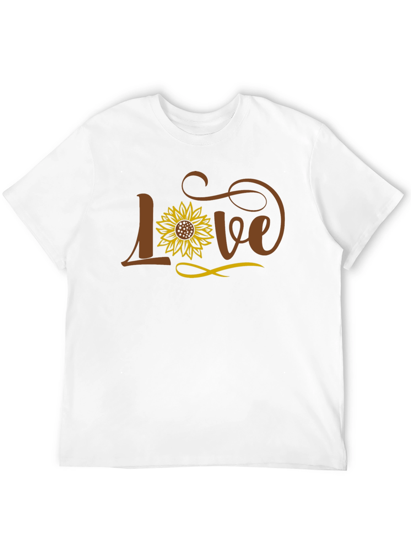 Love Sunflower Graphic Black T-Shirt