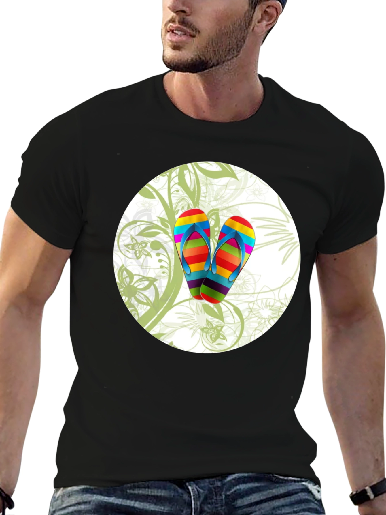Rainbow Flip Flops Graphic Tee