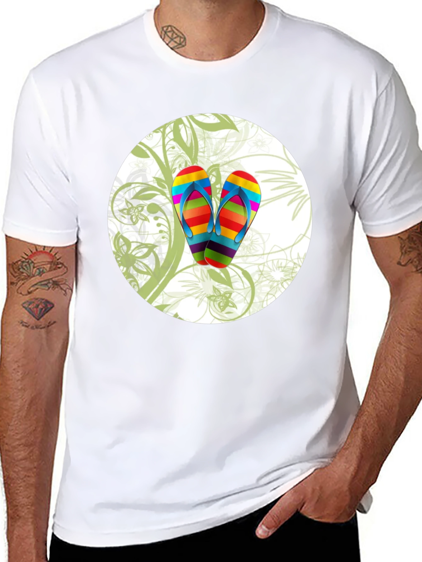 Rainbow Flip Flops Graphic Tee