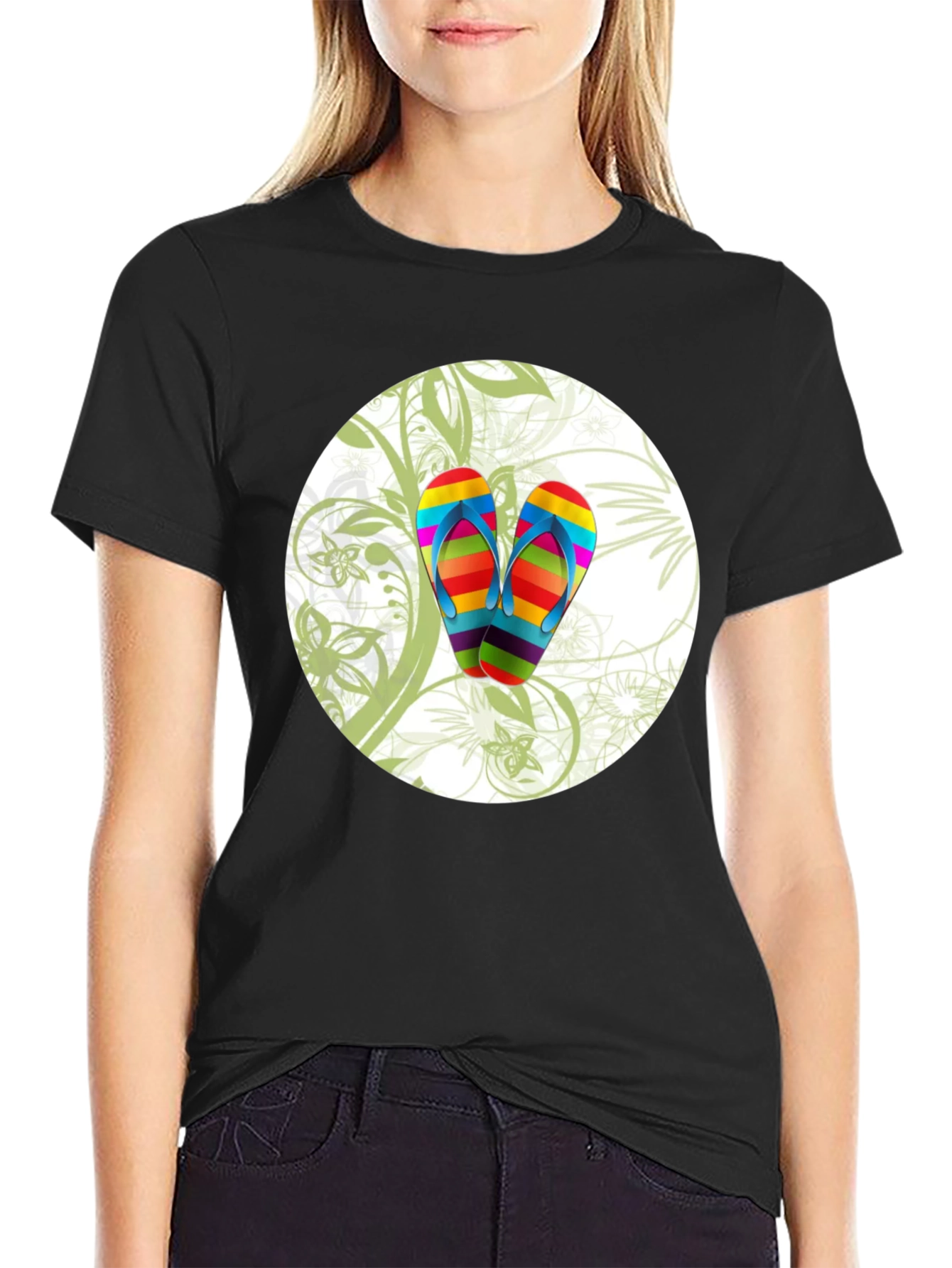 Rainbow Flip Flops Graphic Tee