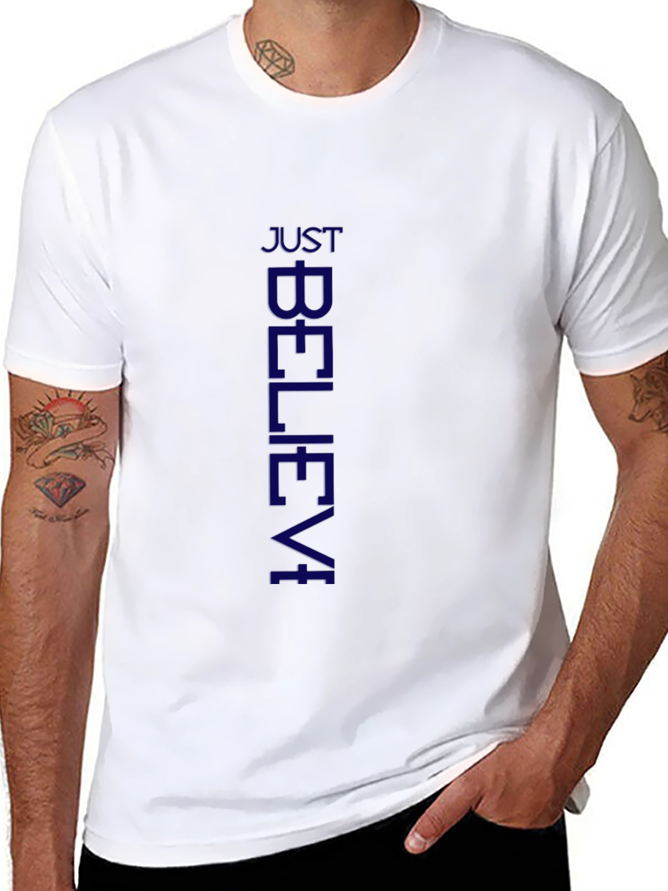 Just Believe Mens Black T-Shirt