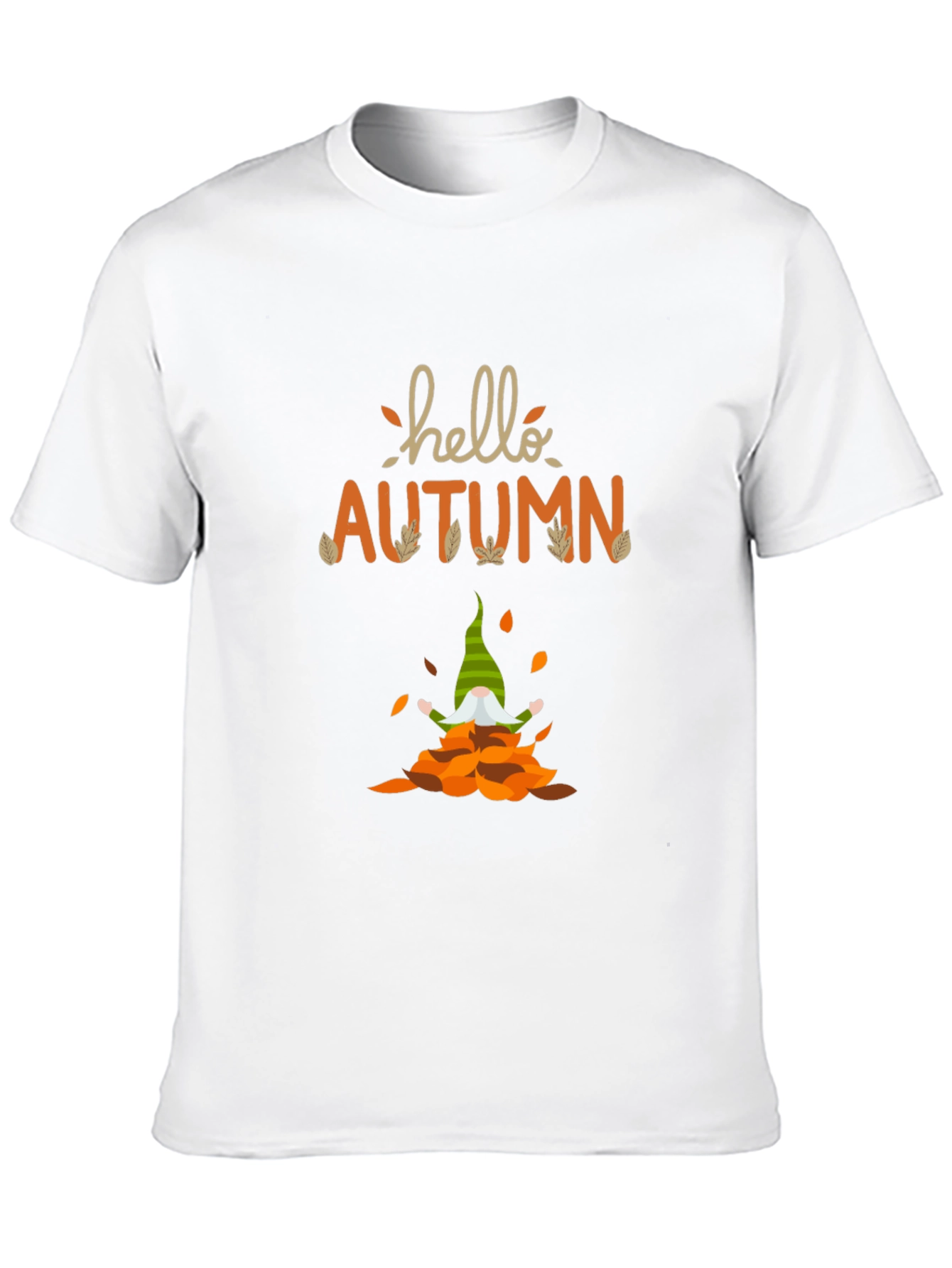 Hello Autumn Gnome T-Shirt - Fall Season Apparel